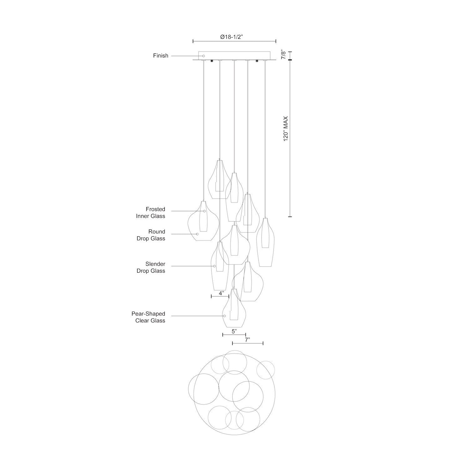 KUZCO LIGHTING INC, VICTORIA MULTI PENDANTS, PENDANT LIGHT