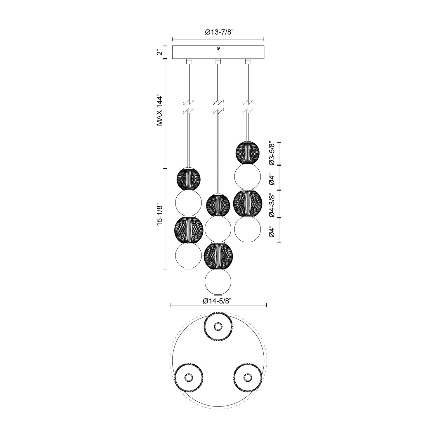 ALORA, ONYX MULTI PENDANTS, PENDANT LIGHT