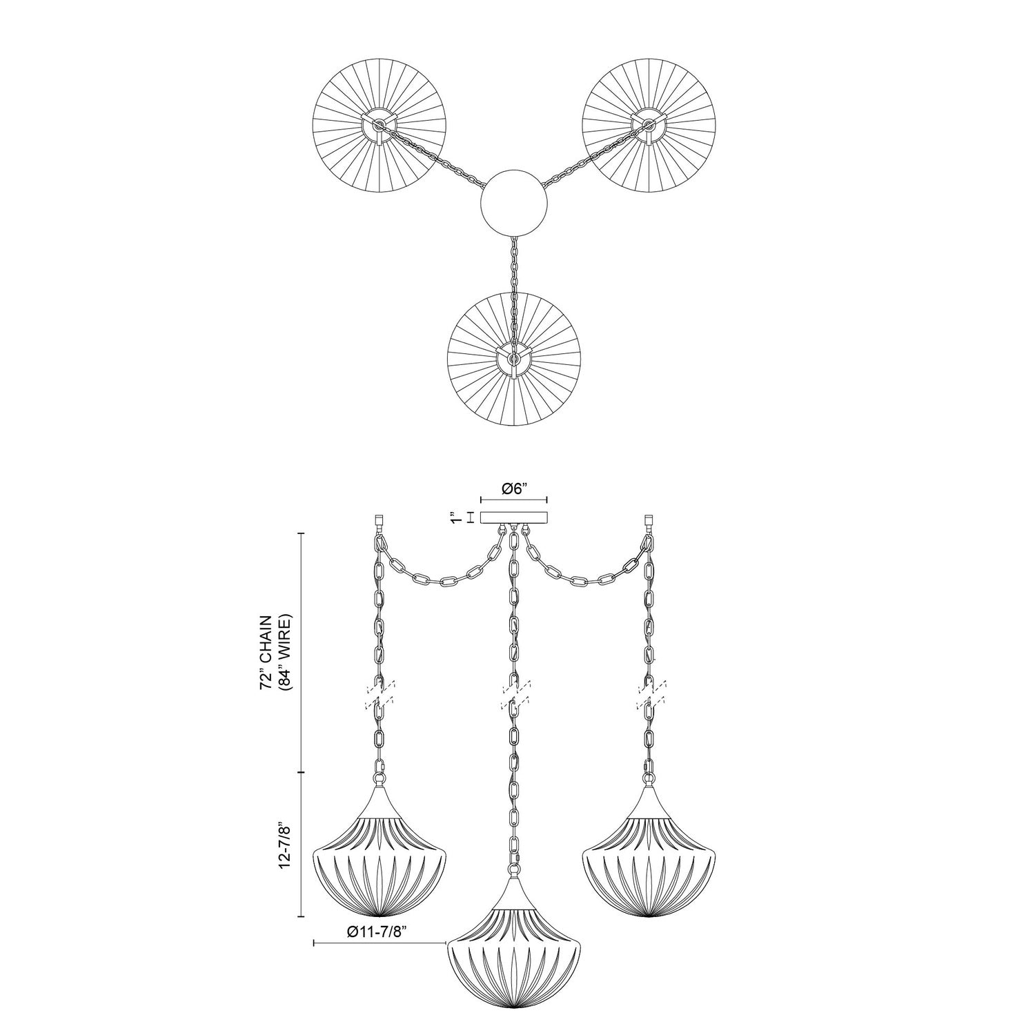 ALORA, FARRAH MULTI PENDANTS, PENDANT LIGHT
