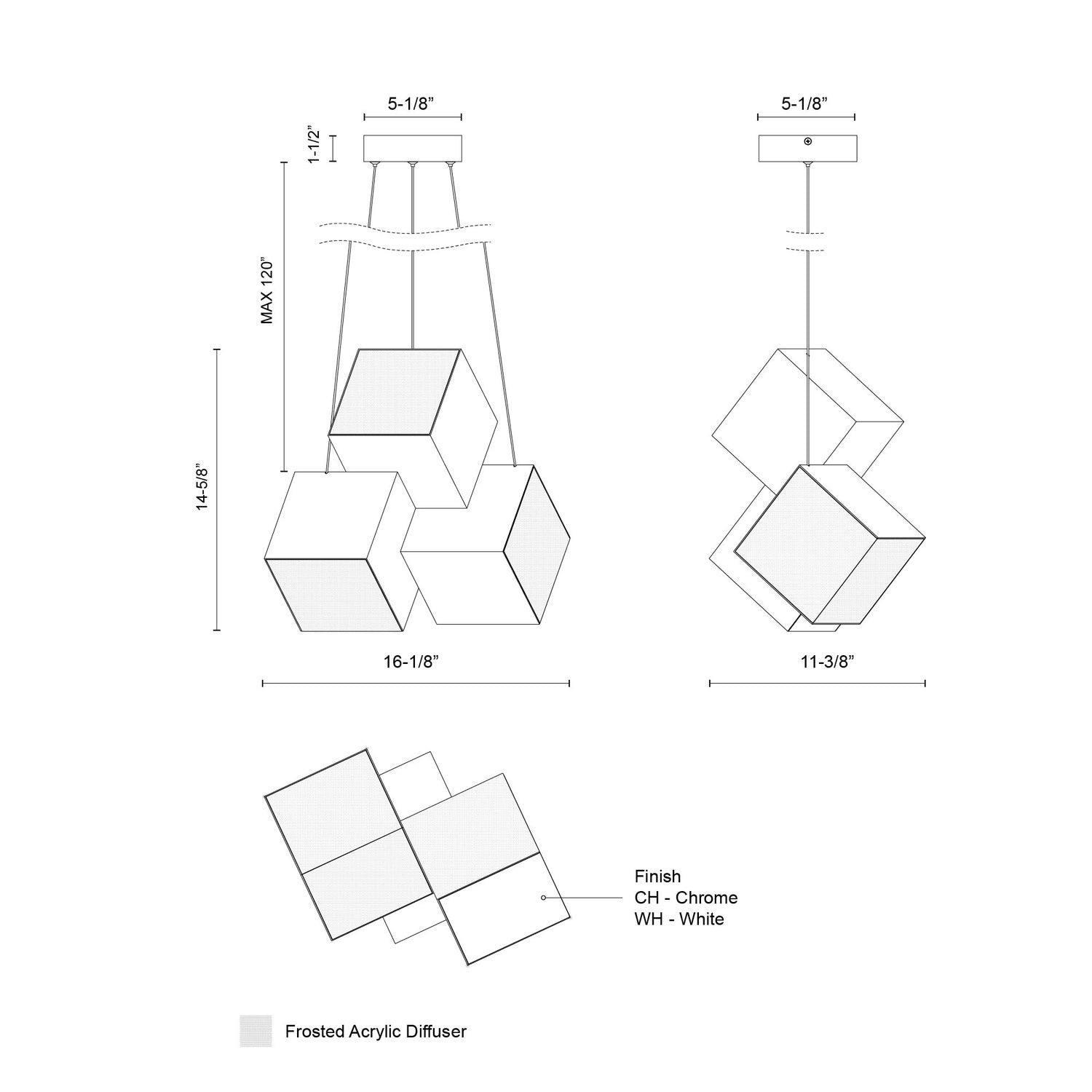 KUZCO LIGHTING INC, TETRA PENDANTS, PENDANT LIGHT