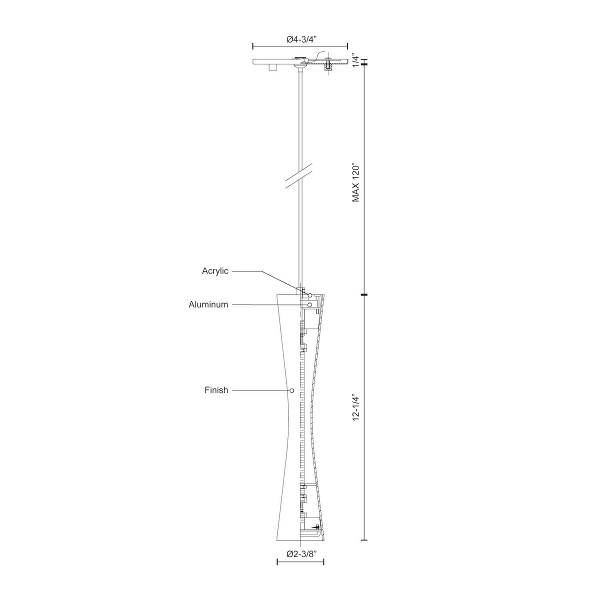 KUZCO LIGHTING INC, ROBSON PENDANTS, PENDANT LIGHT