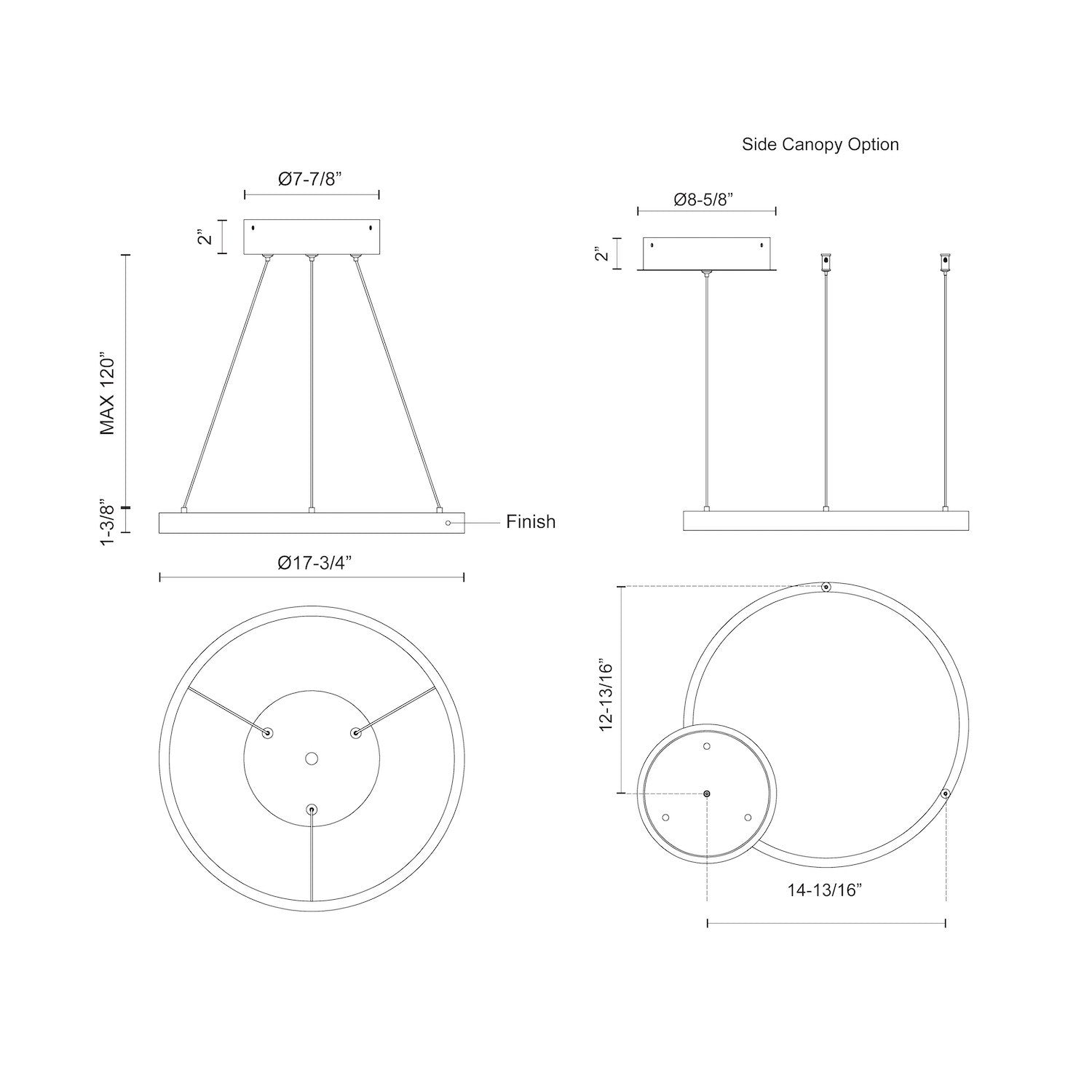 KUZCO LIGHTING INC, CERCHIO PENDANTS, PENDANT LIGHT