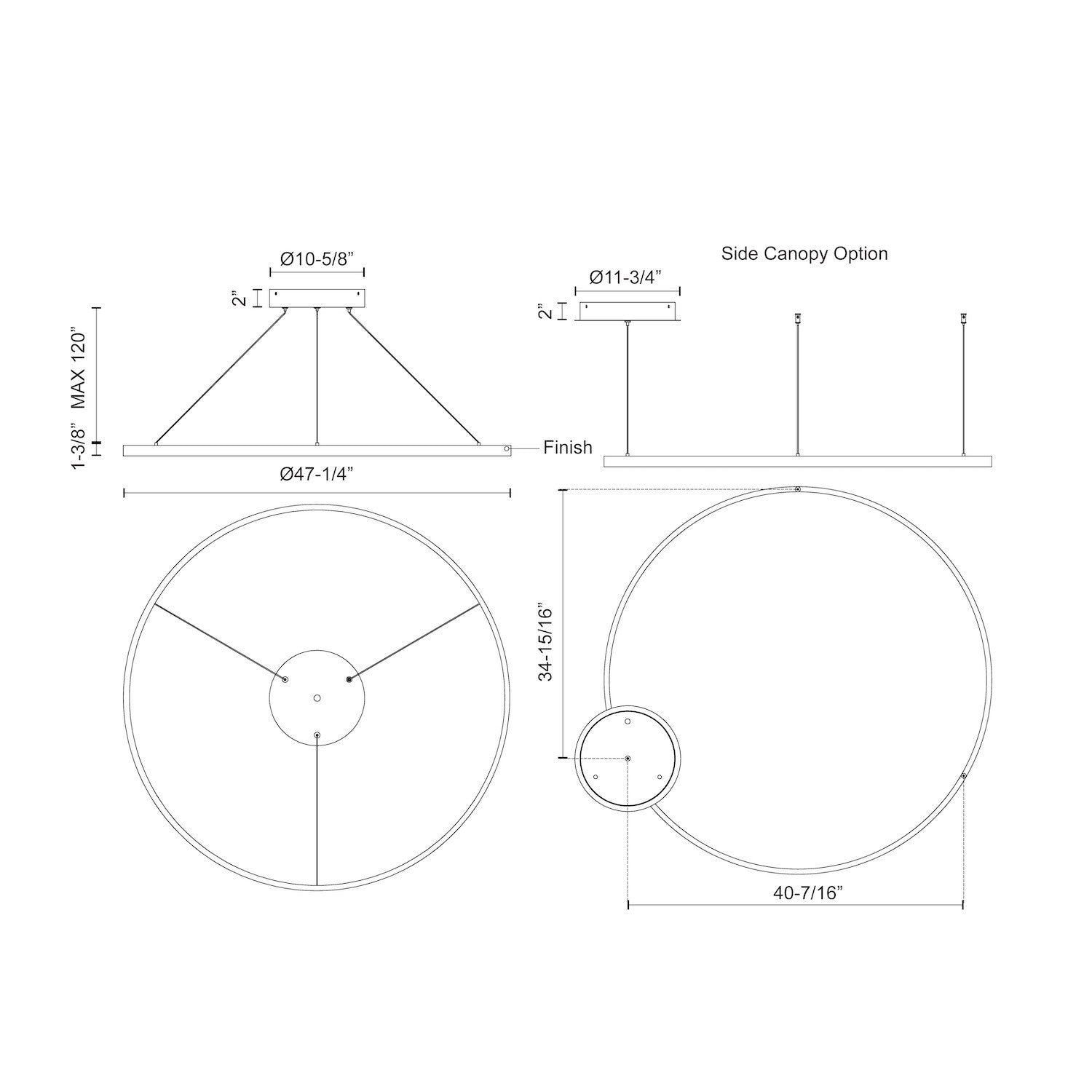 KUZCO LIGHTING INC, CERCHIO PENDANTS, PENDANT LIGHT