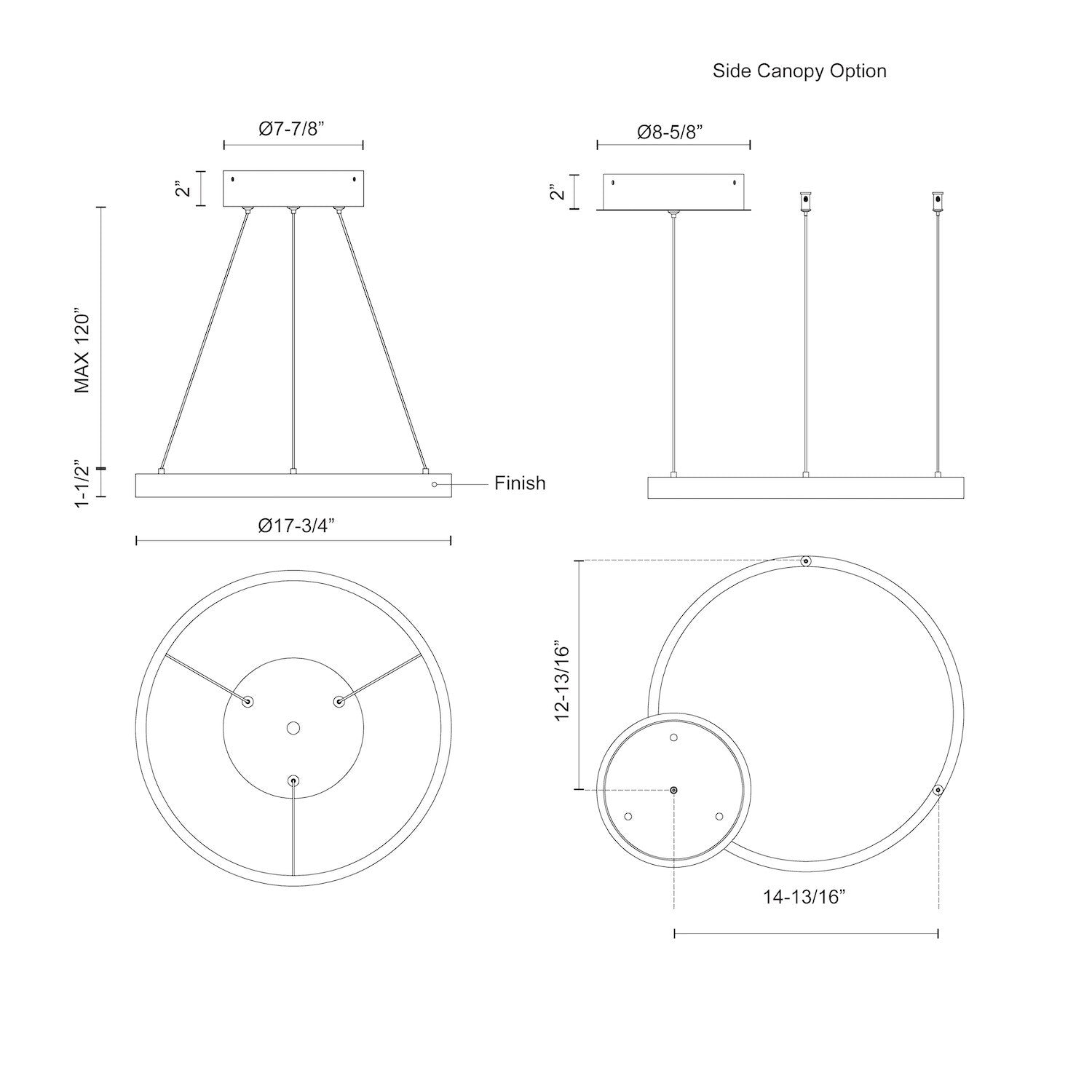 KUZCO LIGHTING INC, CERCHIO PENDANTS, PENDANT LIGHT