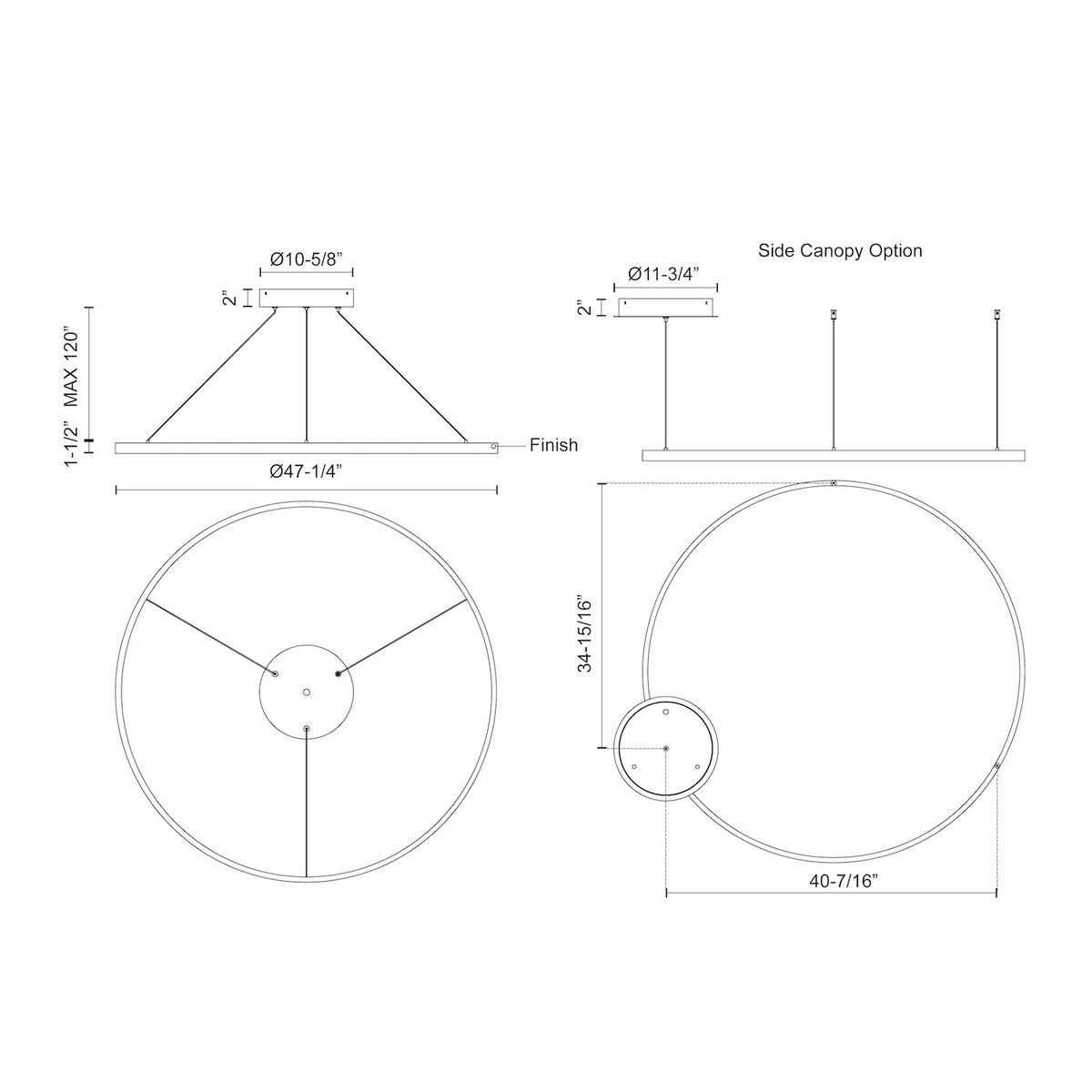 KUZCO LIGHTING INC, CERCHIO PENDANTS, PENDANT LIGHT