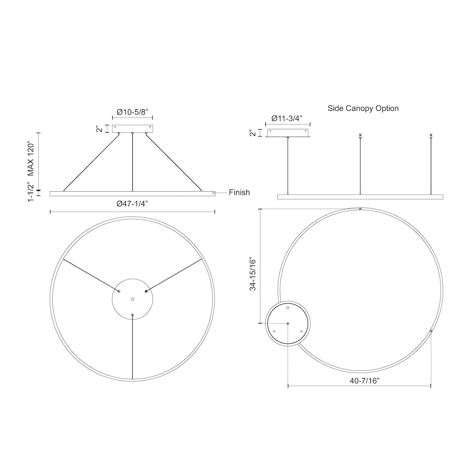KUZCO LIGHTING INC, CERCHIO PENDANTS, PENDANT LIGHT