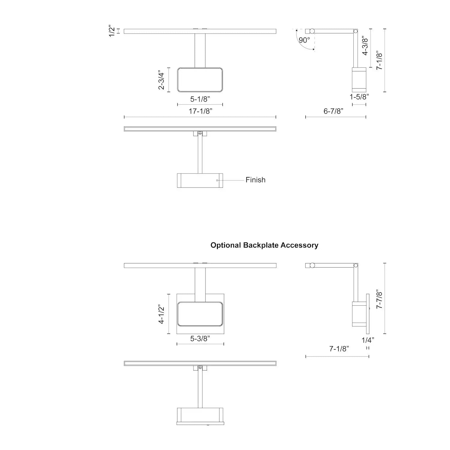 KUZCO LIGHTING INC, VEGA MINOR PICTURE WALL/PICTURE LIGHTS, PICTURE LIGHTS
