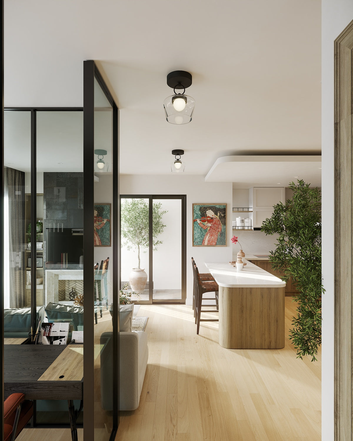 ALORA, LEOTA SEMI-FLUSH MOUNTS, SEMI FLUSH MOUNT LIGHT