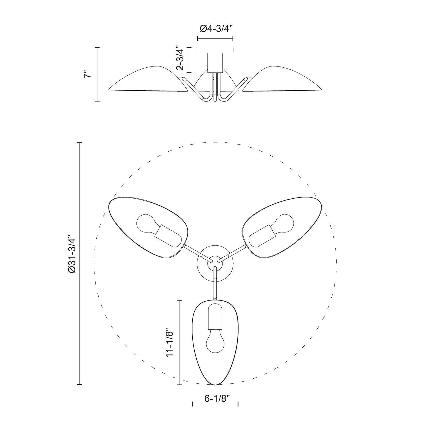 ALORA, OSCAR SEMI-FLUSH MOUNTS, SEMI FLUSH MOUNT LIGHT
