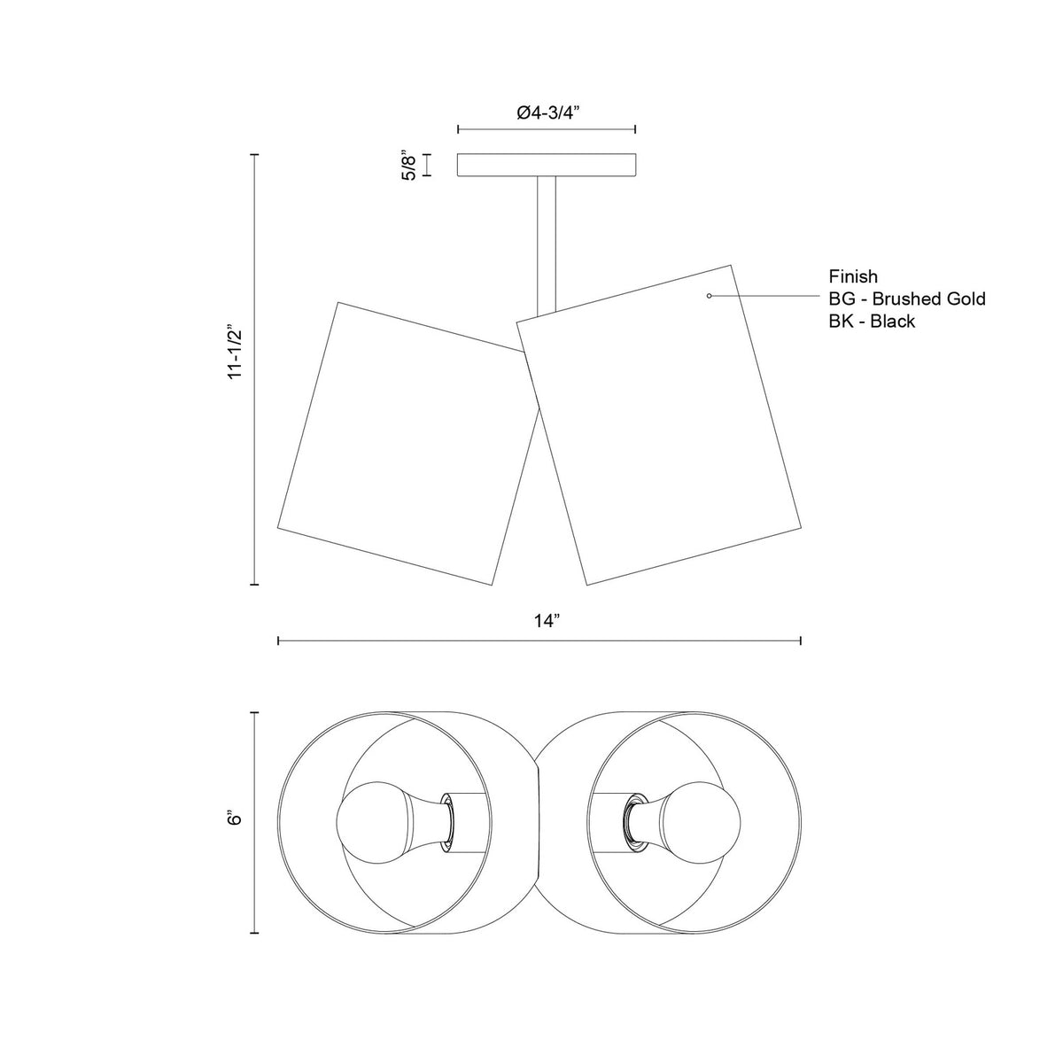 KUZCO LIGHTING INC, KEIKO SEMI-FLUSH MOUNTS, SEMI FLUSH MOUNT LIGHT