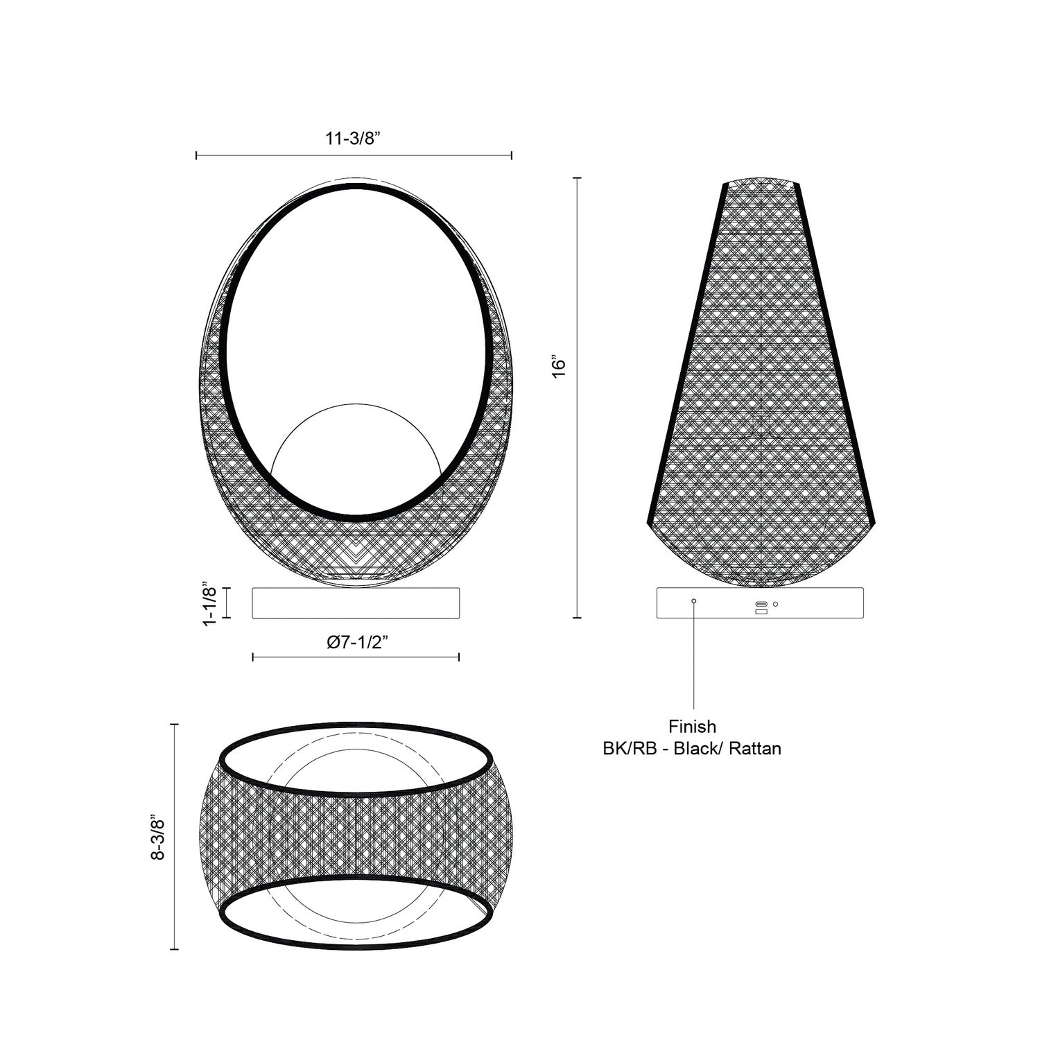 KUZCO LIGHTING INC TL20616-BK-OP 5e1281e5-e45f-4c73-86fb-17055168f16f
