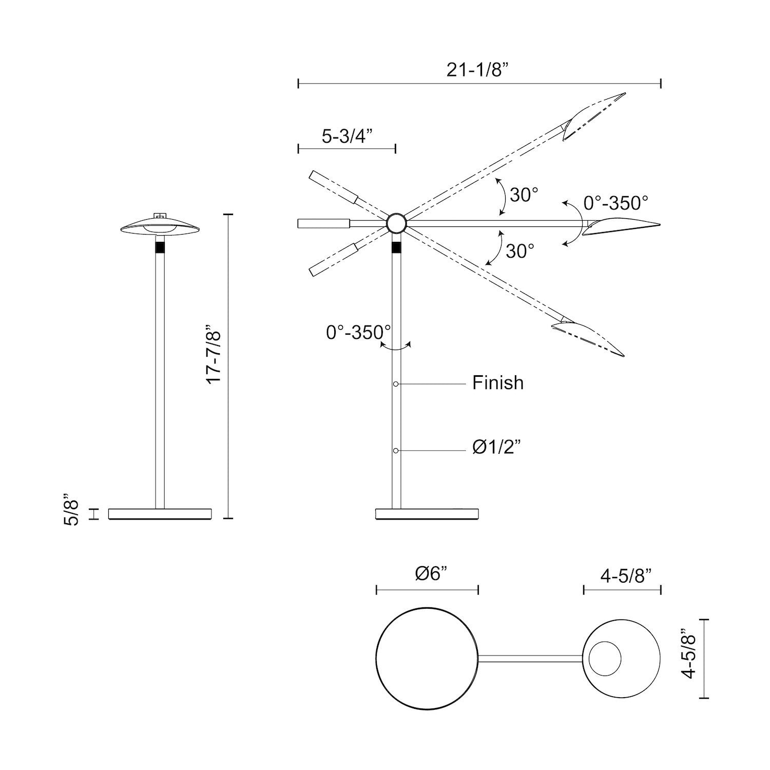 KUZCO LIGHTING INC, ROTAIRE TABLE LAMPS, DESK LAMPS