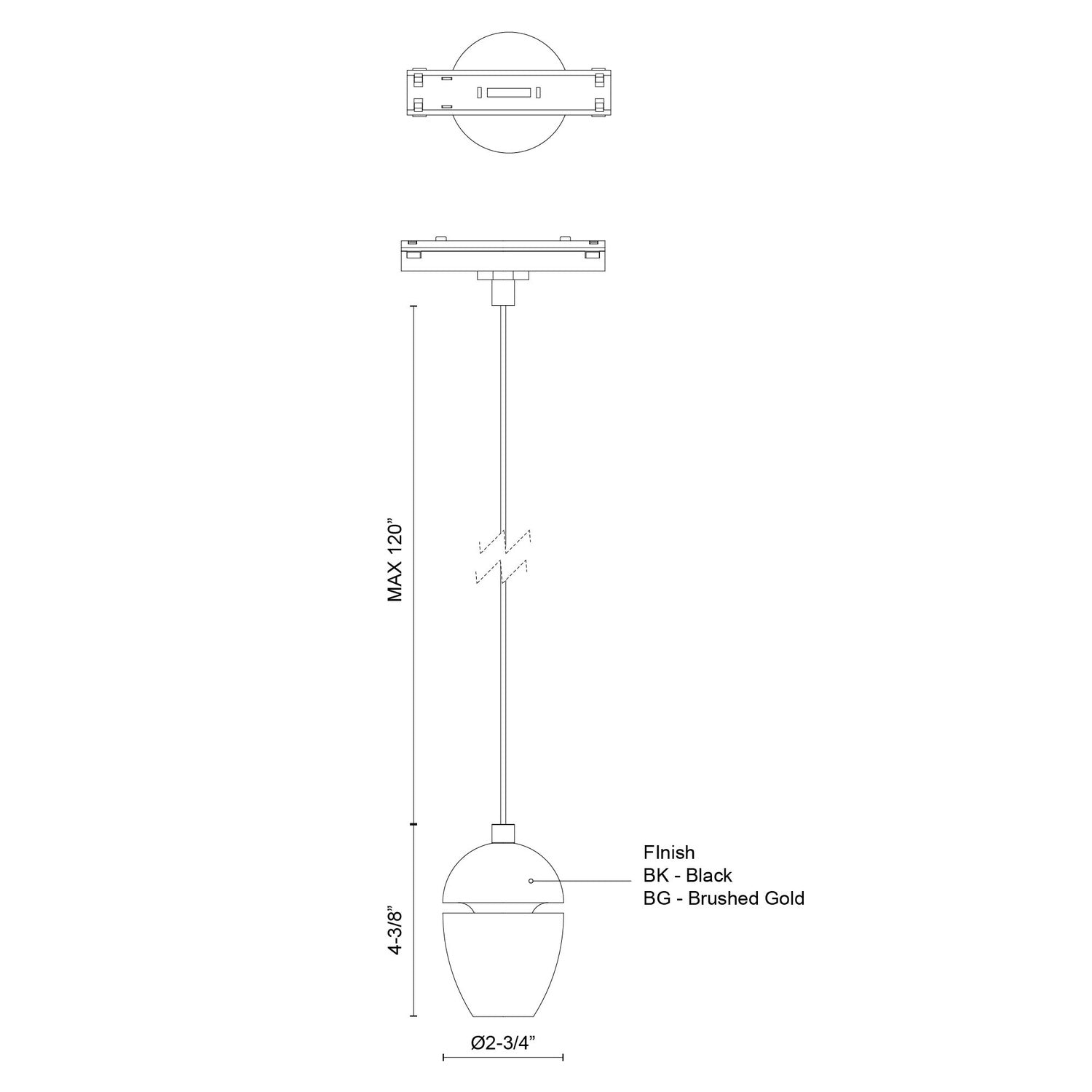 KUZCO LIGHTING INC ELOA TRILO TRACK PENDANT - DO NOT SHOW ON WEBSITE