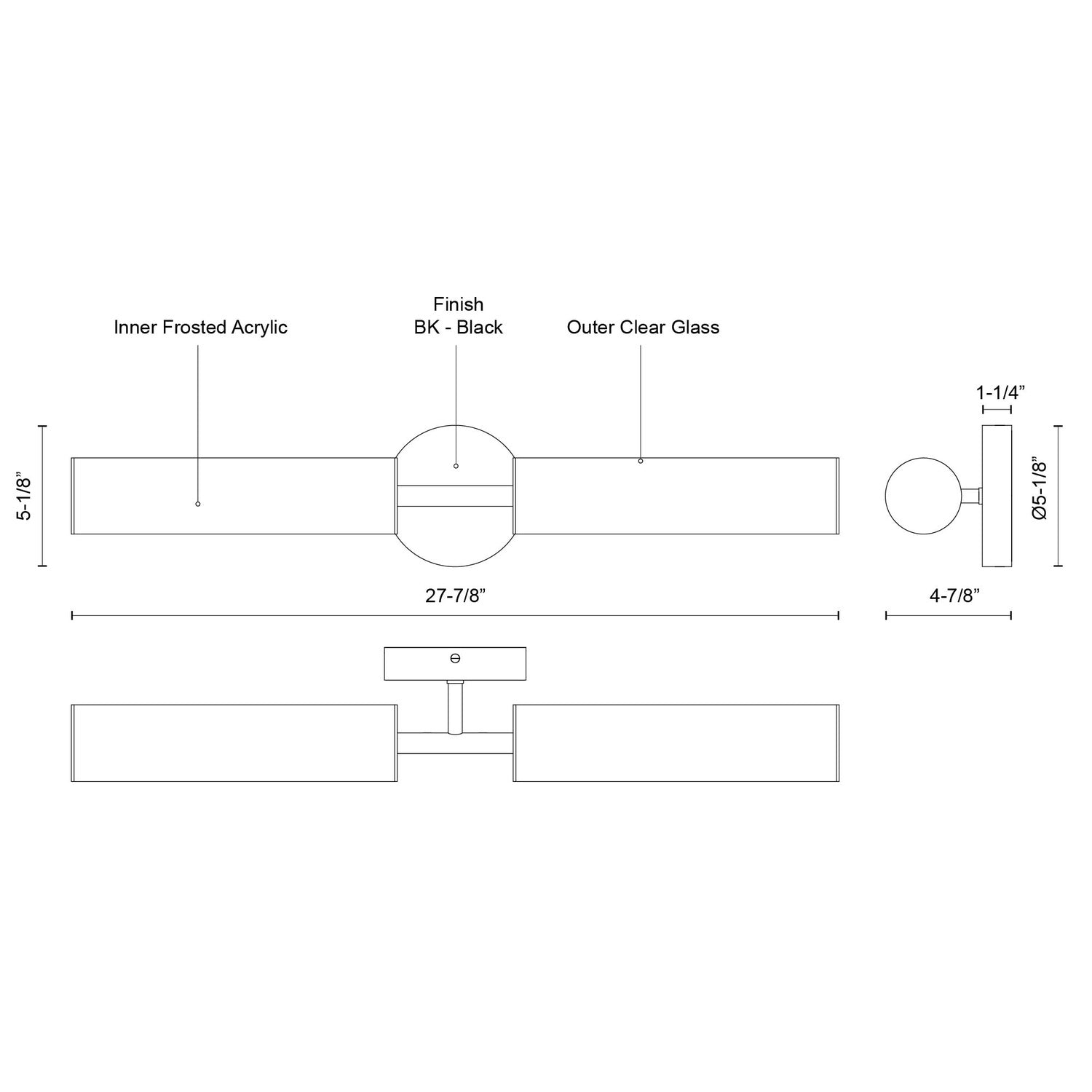 KUZCO LIGHTING INC, BRAGA VANITY LIGHTS, VANITY LIGHT