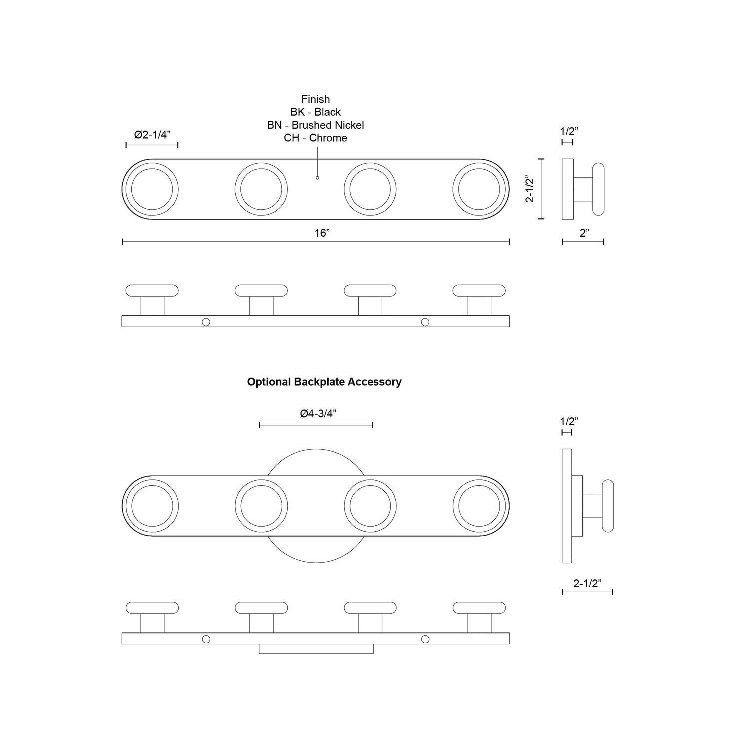 KUZCO LIGHTING INC VL63416-CH 57ec7d35-df05-4463-ac12-08a481368b82
