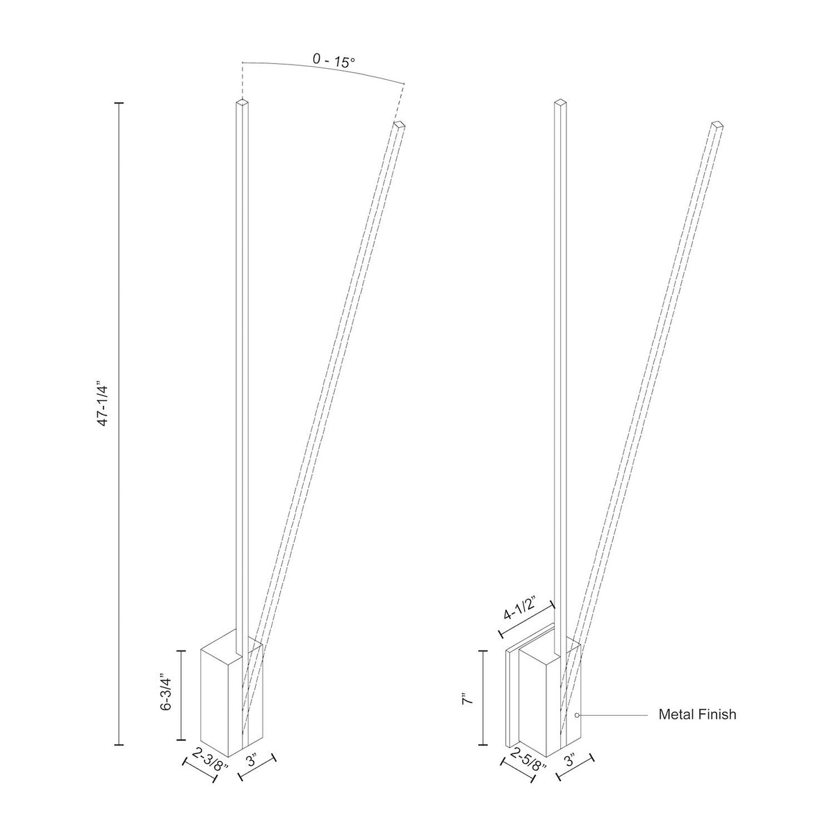 KUZCO LIGHTING INC, LEVER WALL SCONCES, WALL SCONCES