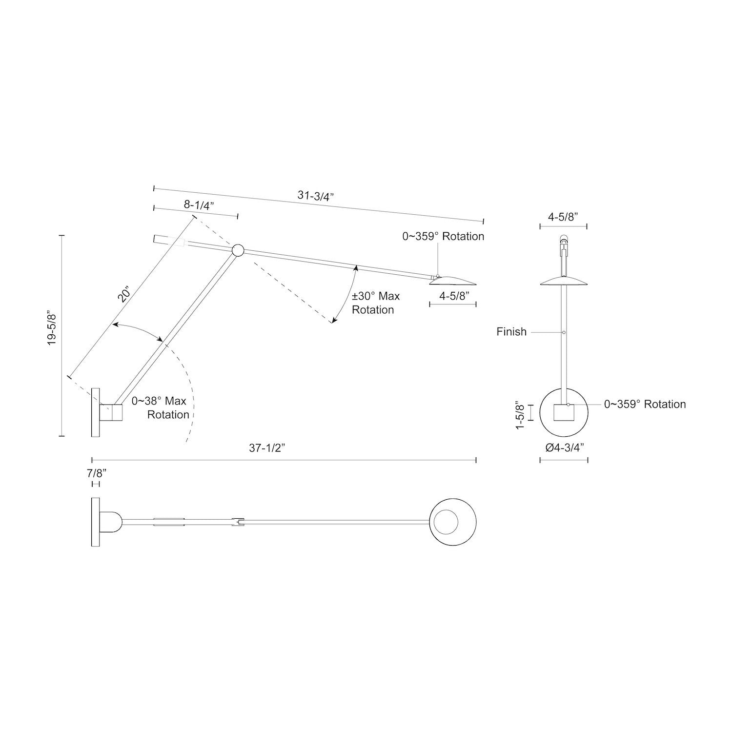 KUZCO LIGHTING INC, ROTAIRE WALL SCONCES, WALL SCONCES
