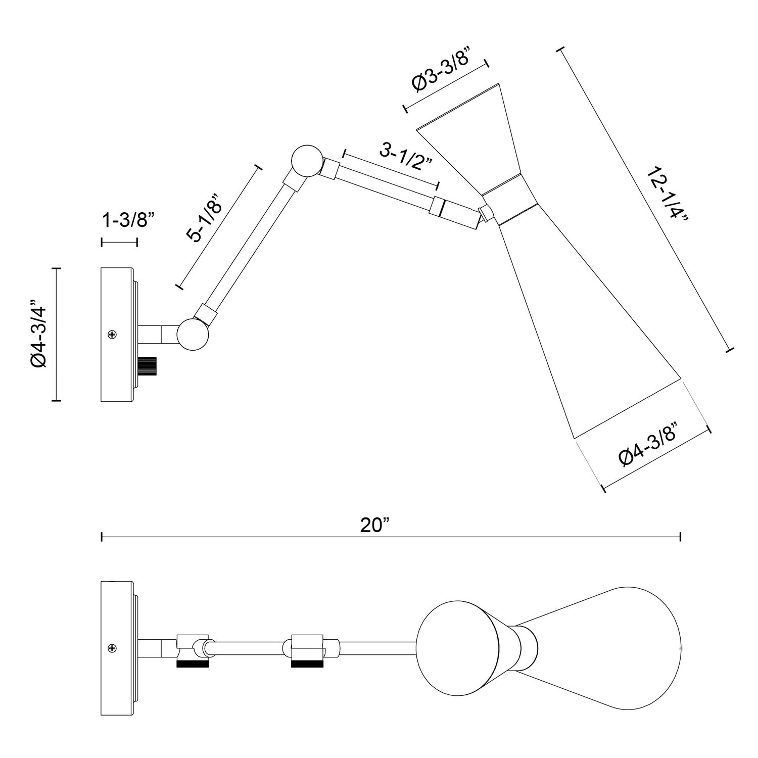 ALORA, BLAKE ADJUSTABLE WALL/VANITY LIGHTS, VANITY LIGHT