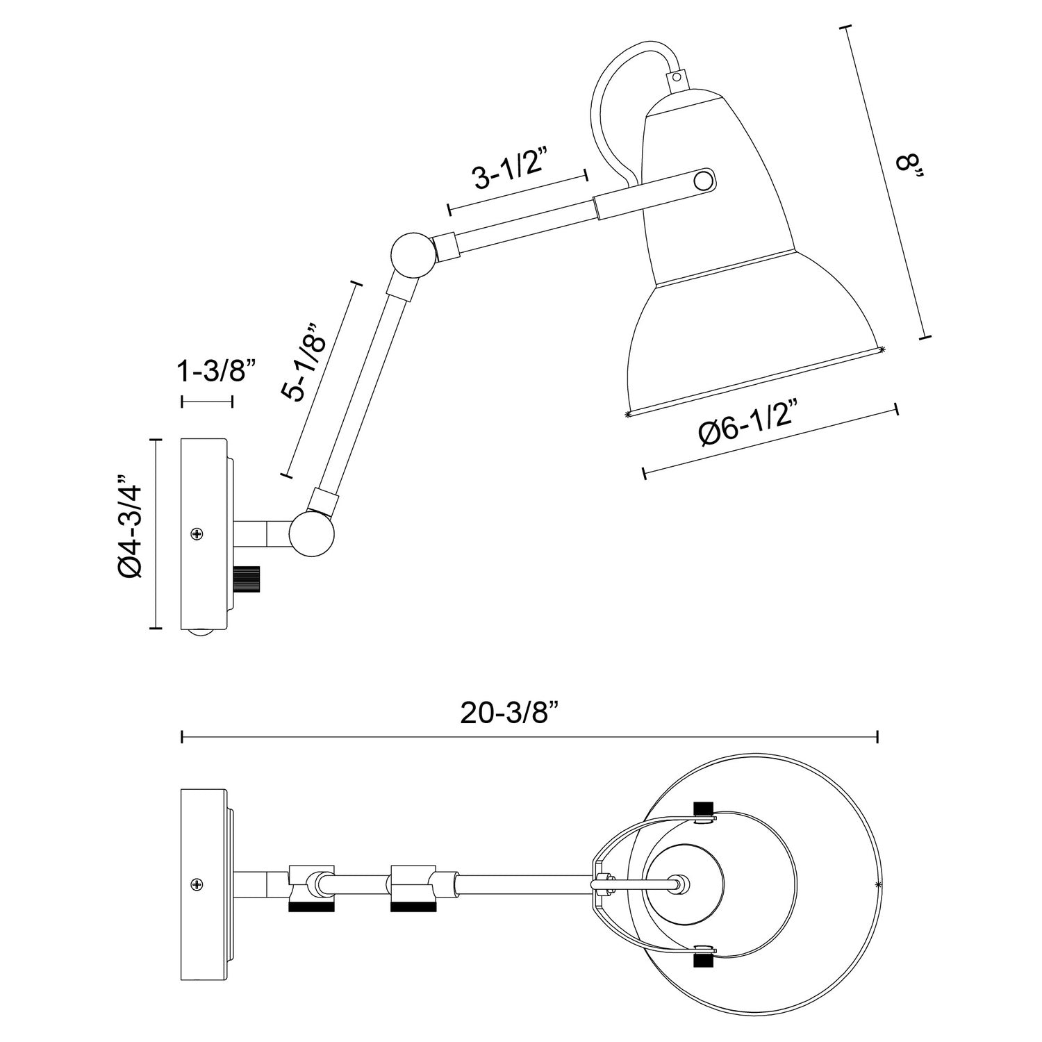 ALORA, FELIX ADJUSTABLE WALL/VANITY LIGHTS, VANITY LIGHT
