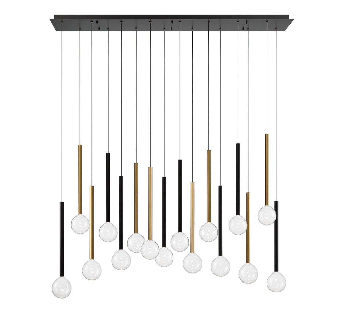 LIB & CO, POSITANO 16 LIGHT LINEAR LED CHANDELIER, CHANDELIER LIGHT
