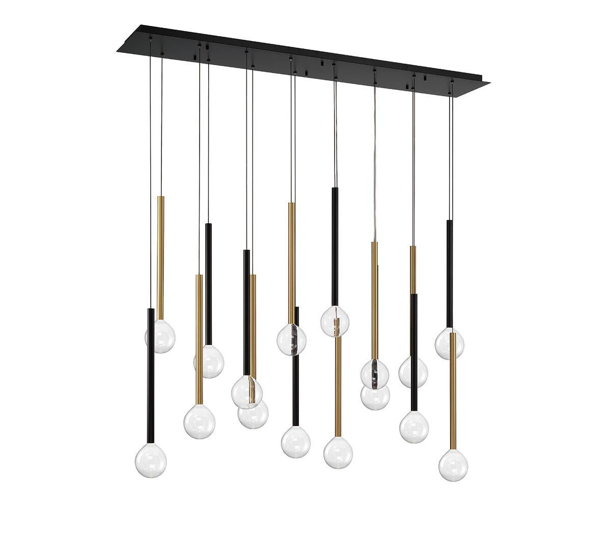 LIB & CO, POSITANO 16 LIGHT LINEAR LED CHANDELIER, CHANDELIER LIGHT