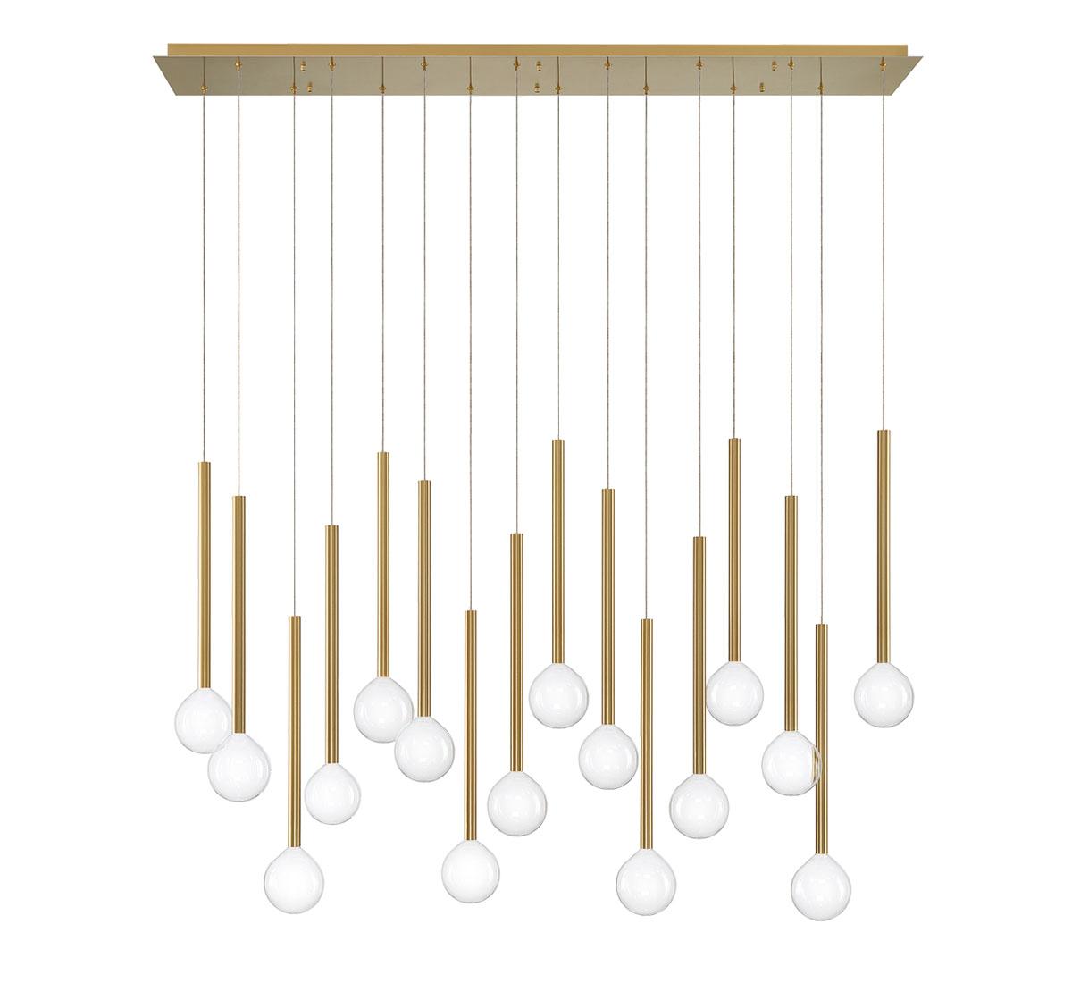 LIB & CO, POSITANO 16 LIGHT LINEAR LED CHANDELIER, CHANDELIER LIGHT