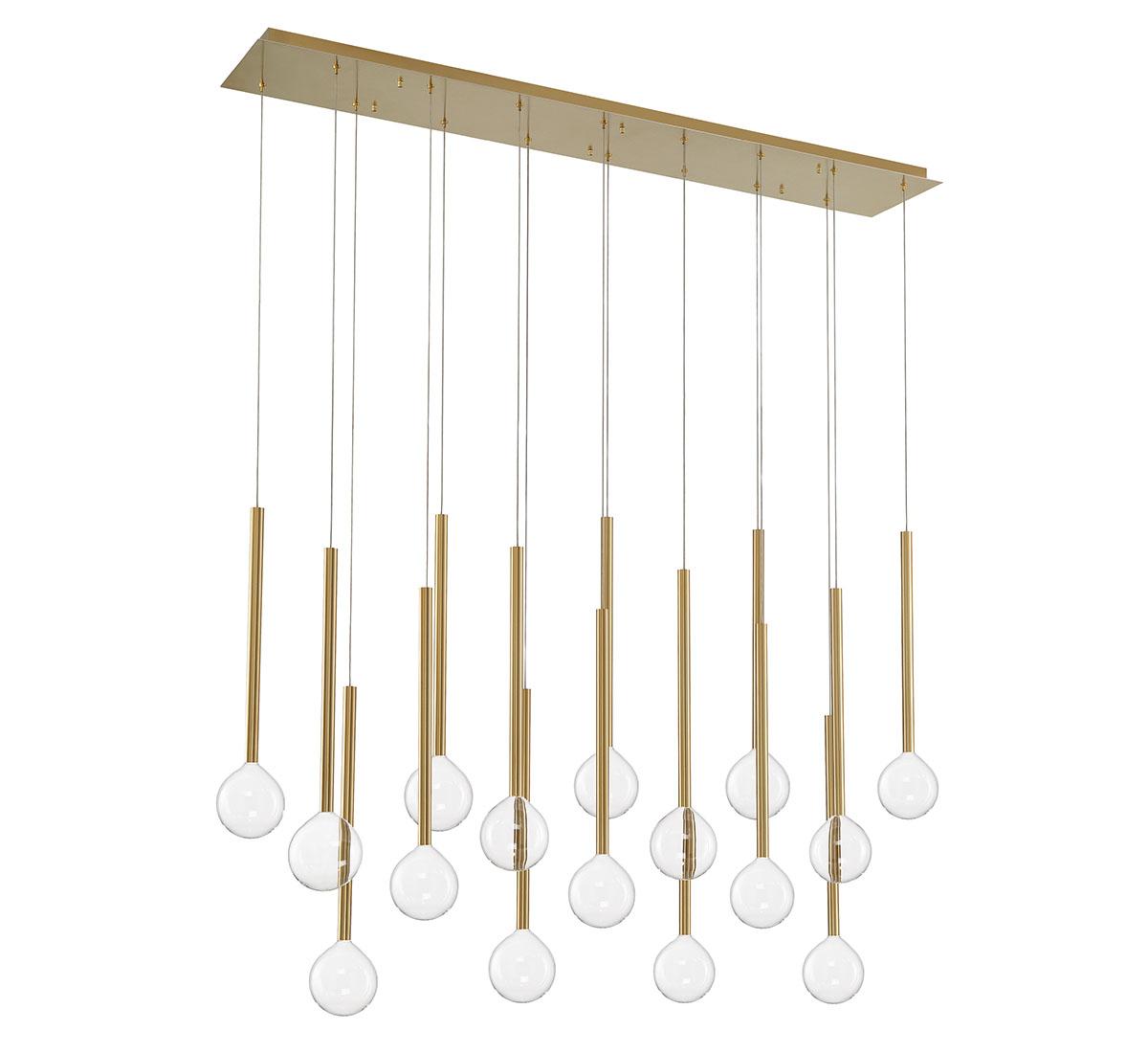 LIB & CO, POSITANO 16 LIGHT LINEAR LED CHANDELIER, CHANDELIER LIGHT