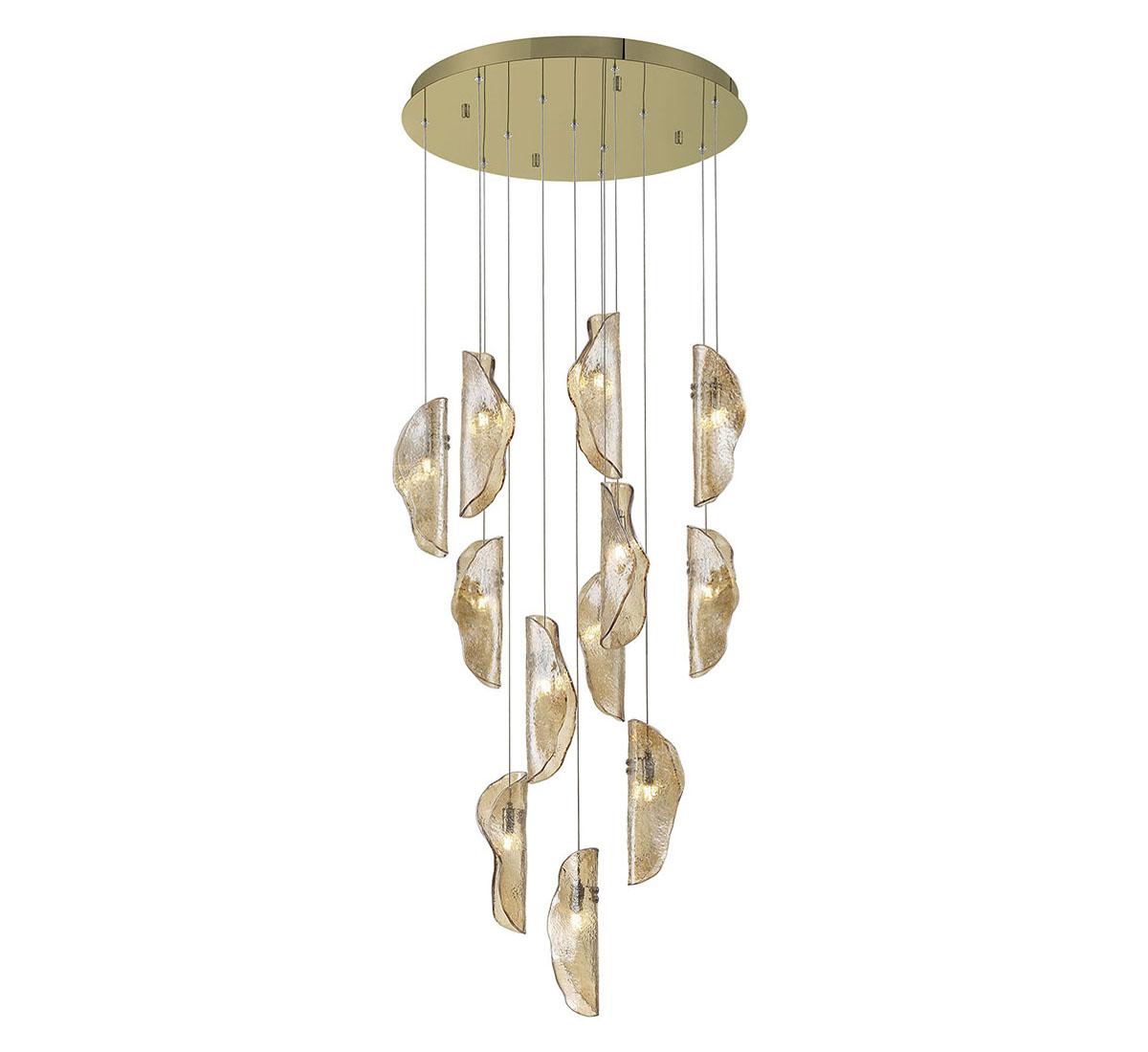 LIB & CO, SORRENTO 12 LIGHT ROUND LED CHANDELIER, CHANDELIER LIGHT