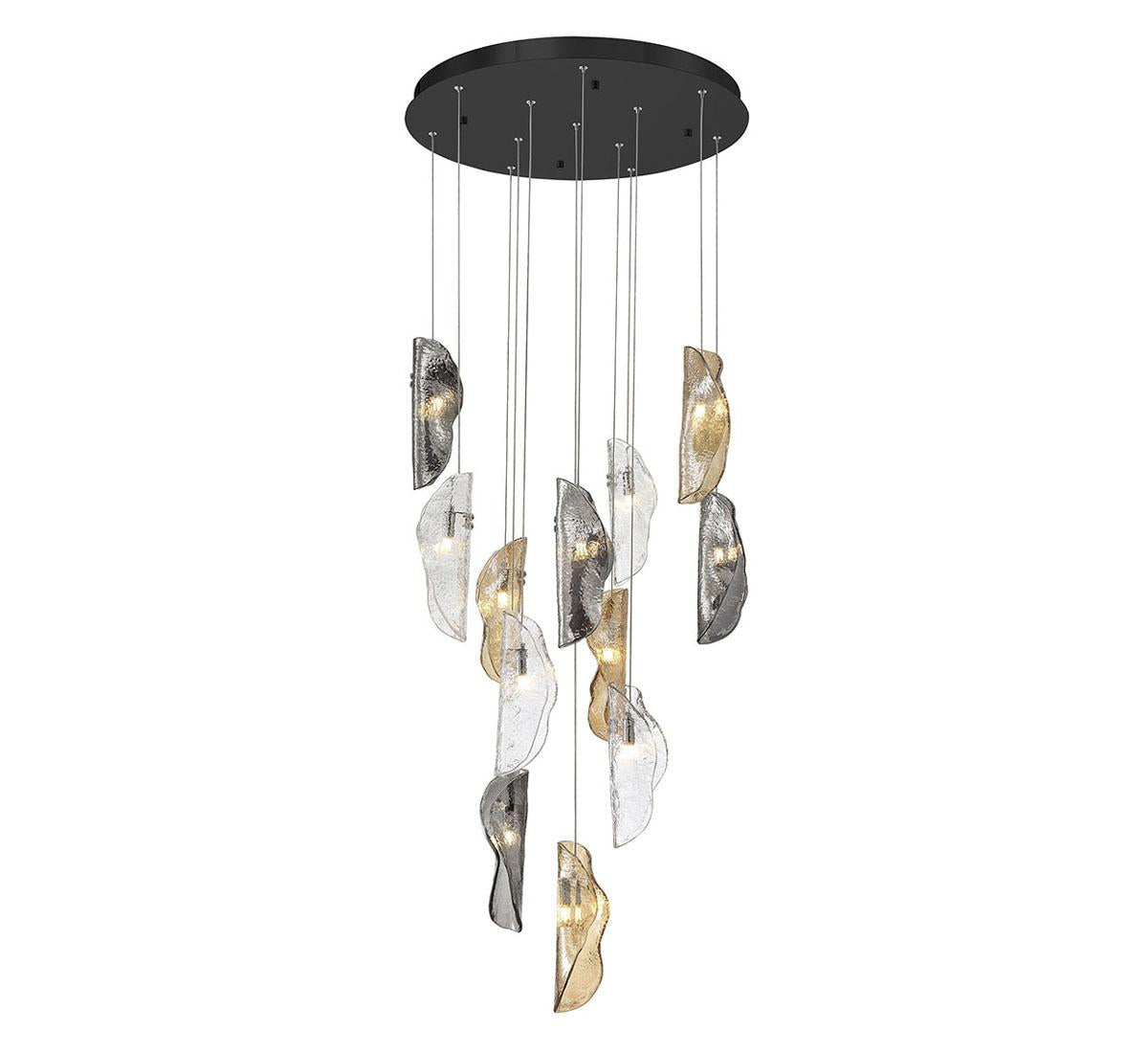 LIB & CO, SORRENTO 12 LIGHT ROUND LED CHANDELIER, CHANDELIER LIGHT