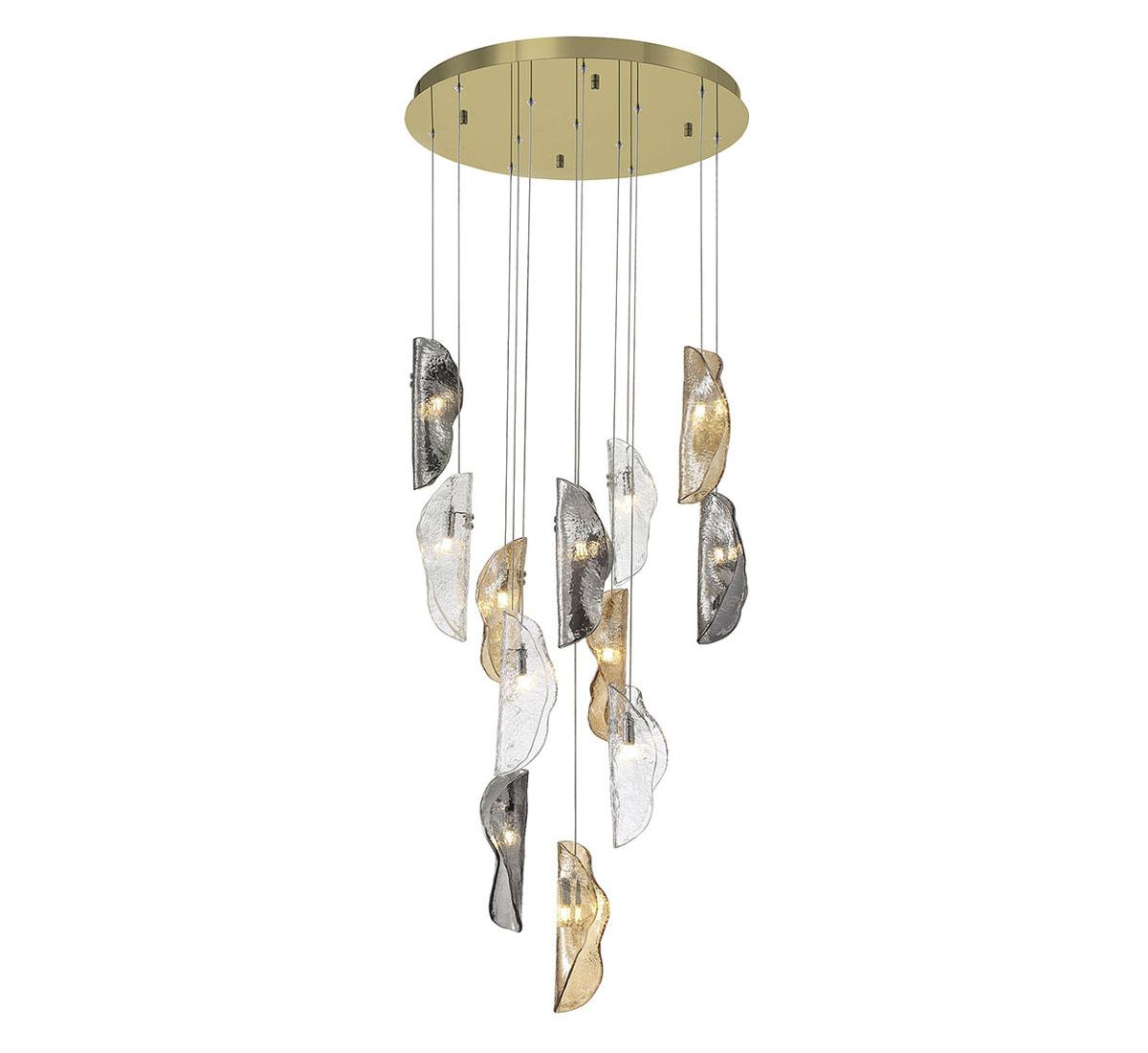 LIB & CO, SORRENTO 12 LIGHT ROUND LED CHANDELIER, CHANDELIER LIGHT