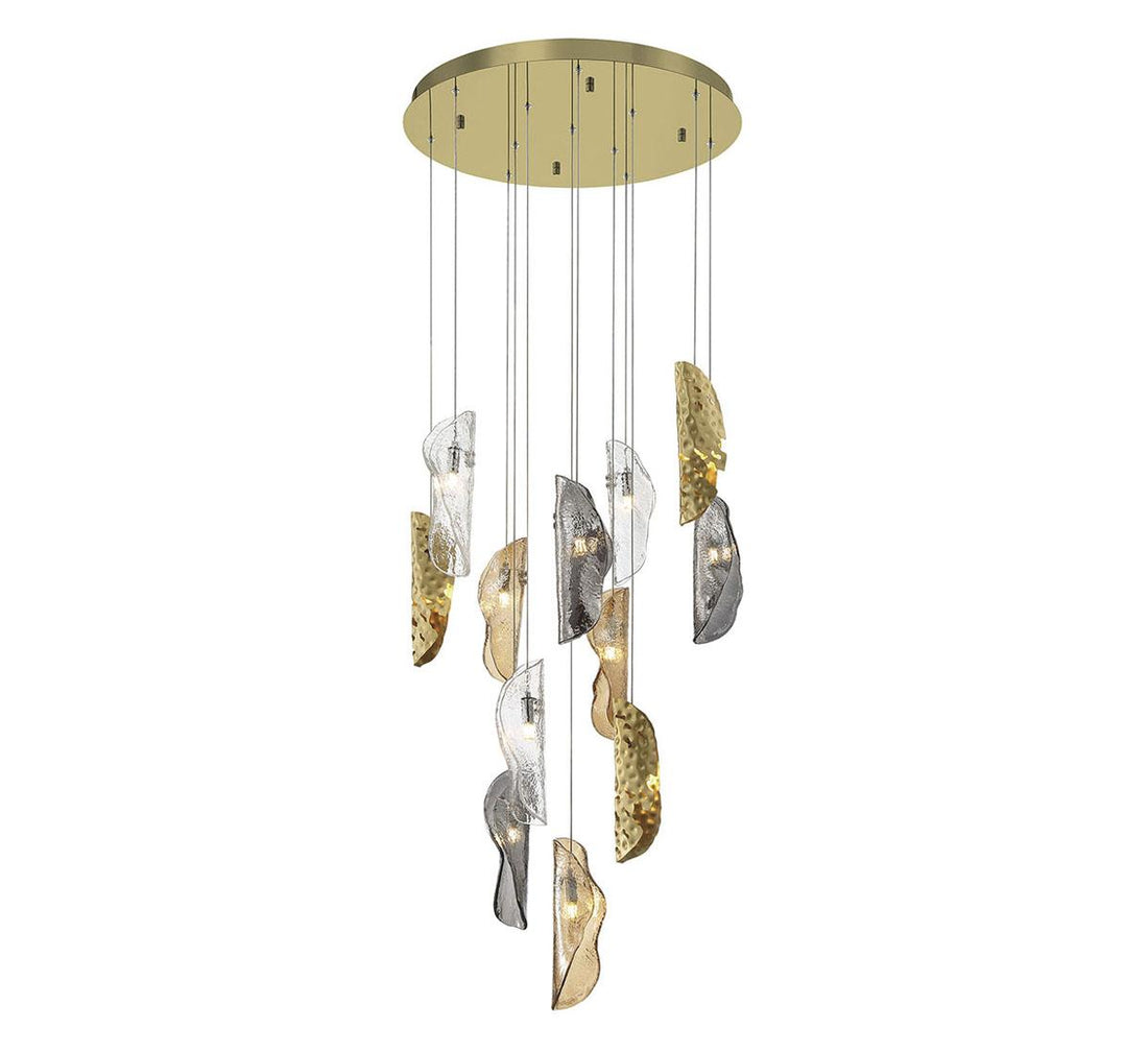 LIB & CO, SORRENTO 12 LIGHT ROUND LED CHANDELIER, CHANDELIER LIGHT