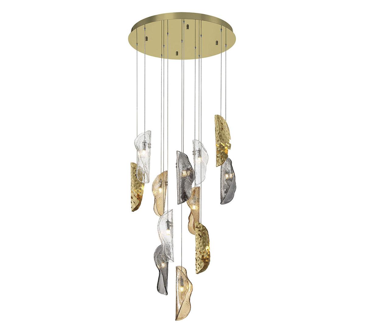 LIB & CO, SORRENTO 12 LIGHT ROUND LED CHANDELIER, CHANDELIER LIGHT