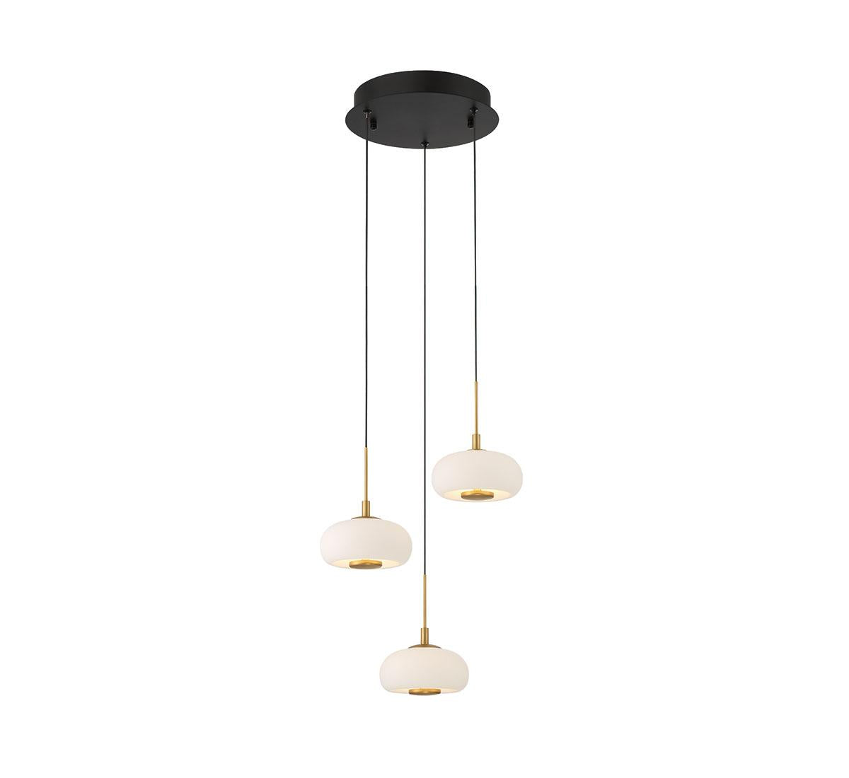 LIB & CO, ADELFIA 3 LIGHT ROUND LED PENDANT, PENDANT LIGHT