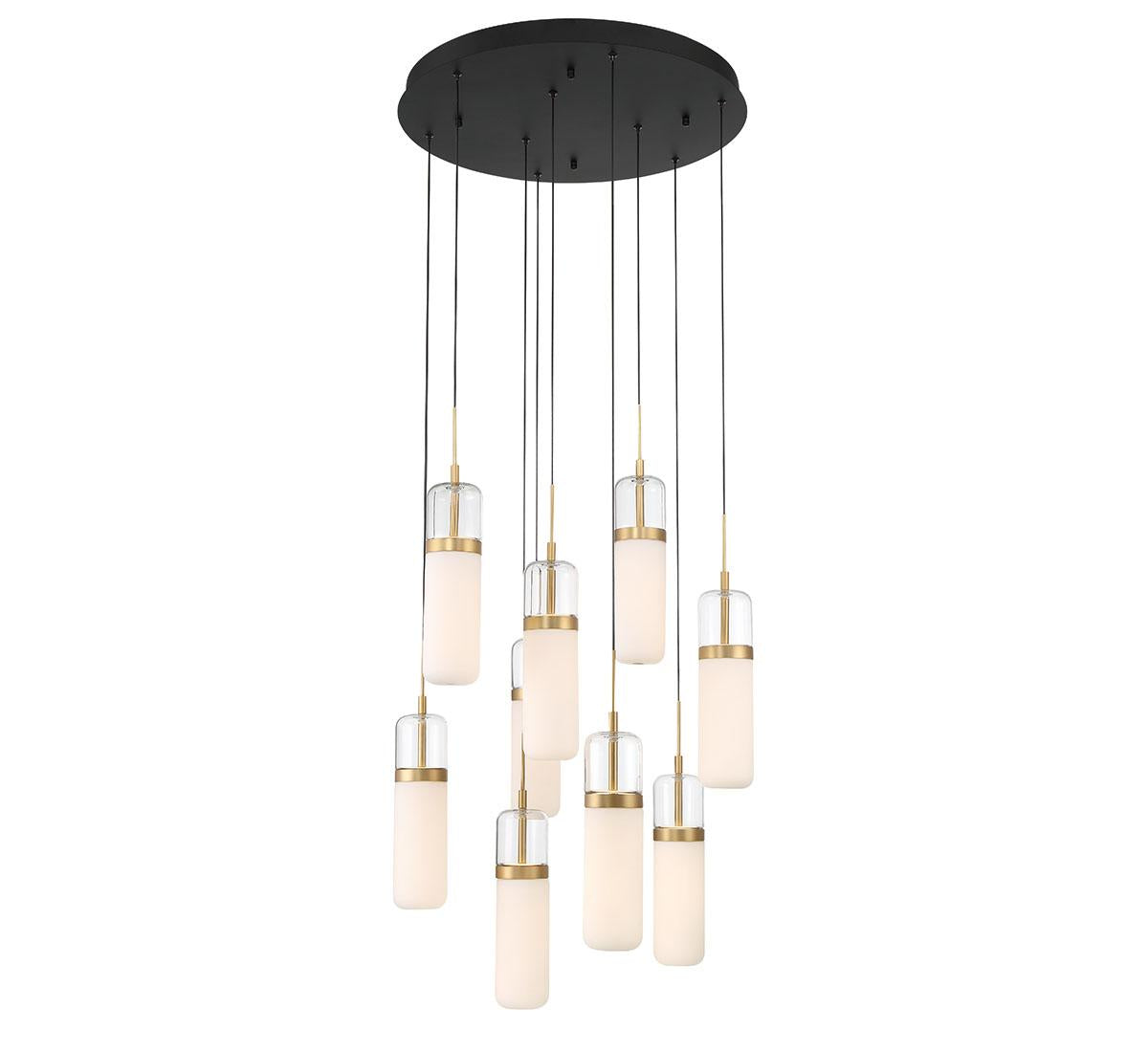LIB & CO, VERONA 9 LIGHT ROUND LED CHANDELIER, CHANDELIER LIGHT
