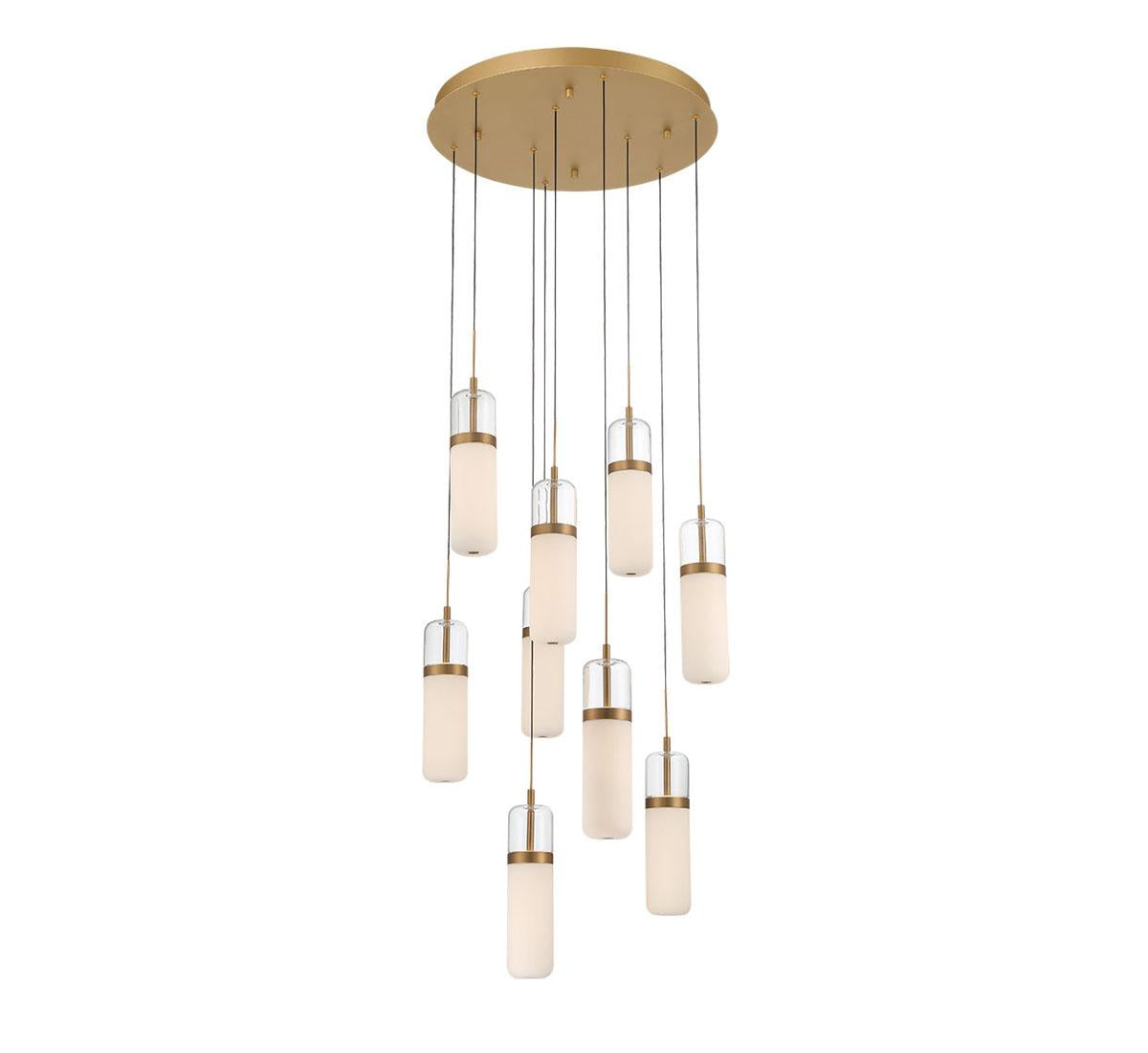 LIB & CO, VERONA 9 LIGHT ROUND LED CHANDELIER, CHANDELIER LIGHT