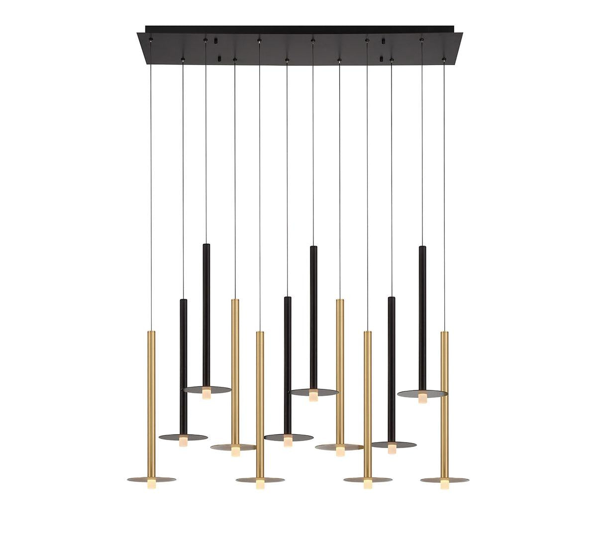 LIB & CO, PIATTO 12 LIGHT LINEAR LED CHANDELIER, CHANDELIER LIGHT