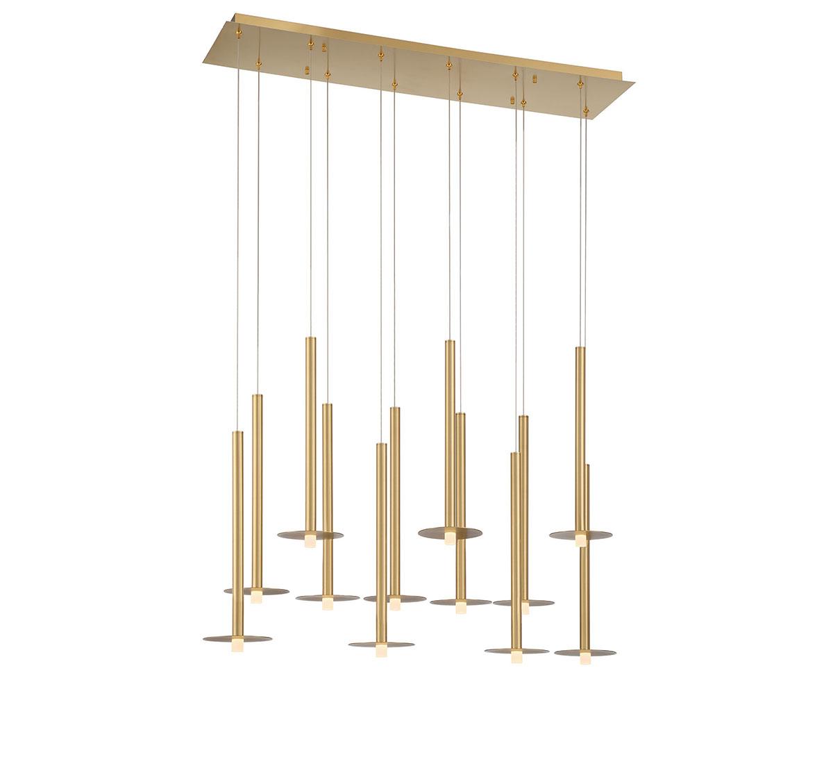 LIB & CO, PIATTO 12 LIGHT LINEAR LED CHANDELIER, CHANDELIER LIGHT
