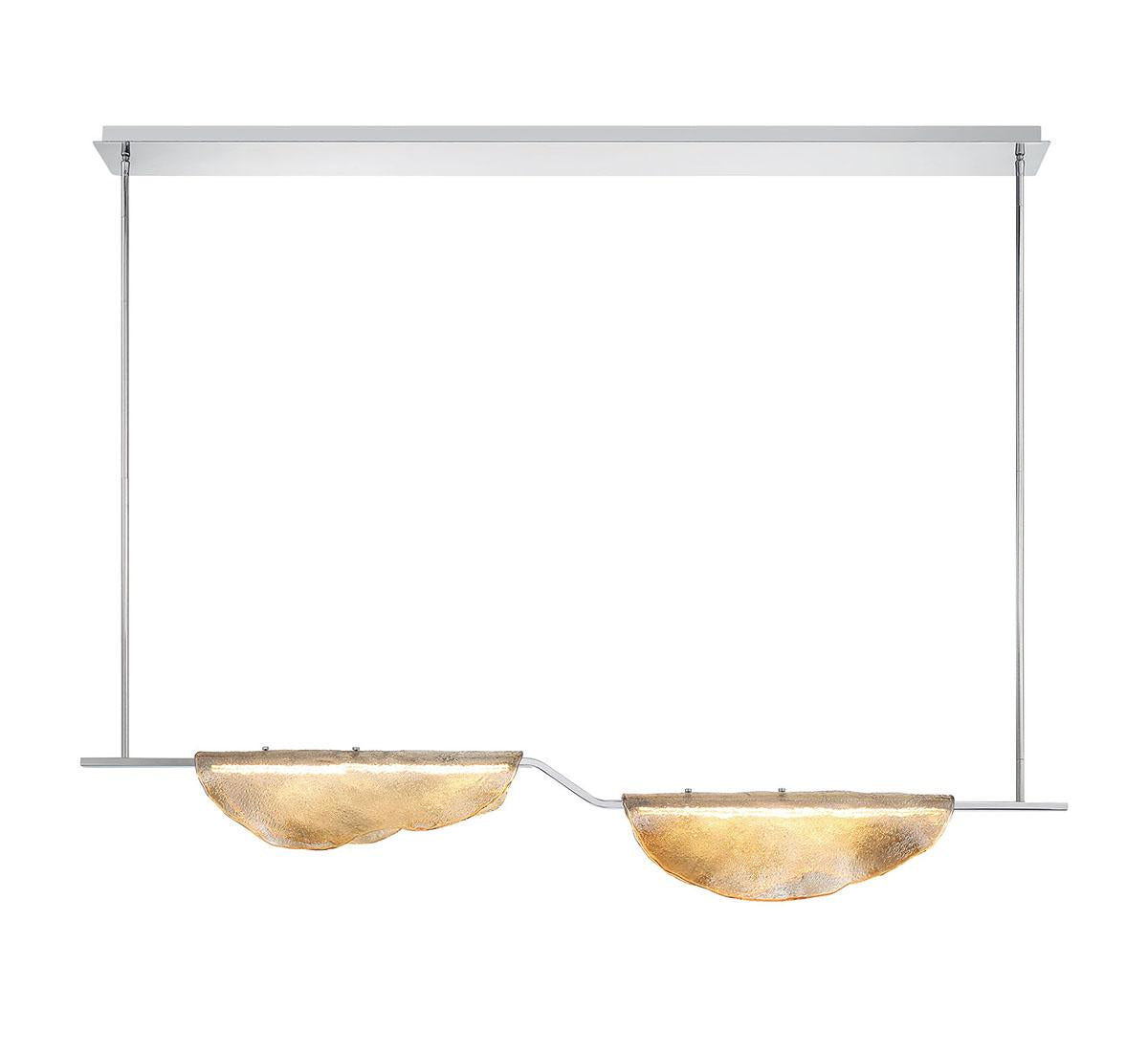 LIB & CO, SAVONA 2 LIGHT LINEAR LED CHANDELIER, CHANDELIER LIGHT
