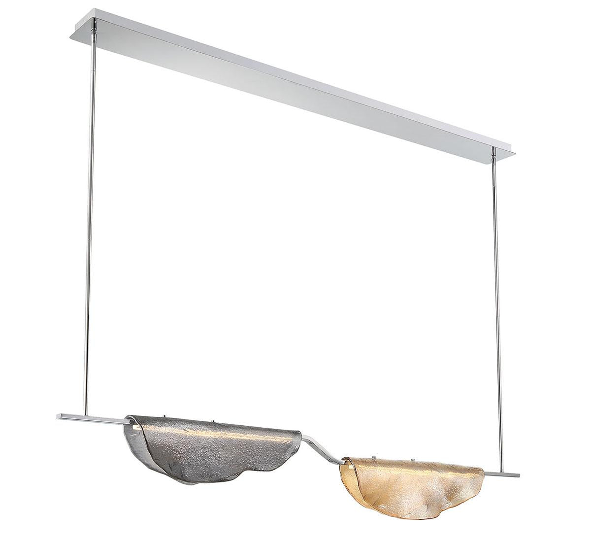 LIB & CO, SAVONA 2 LIGHT LINEAR LED CHANDELIER, CHANDELIER LIGHT