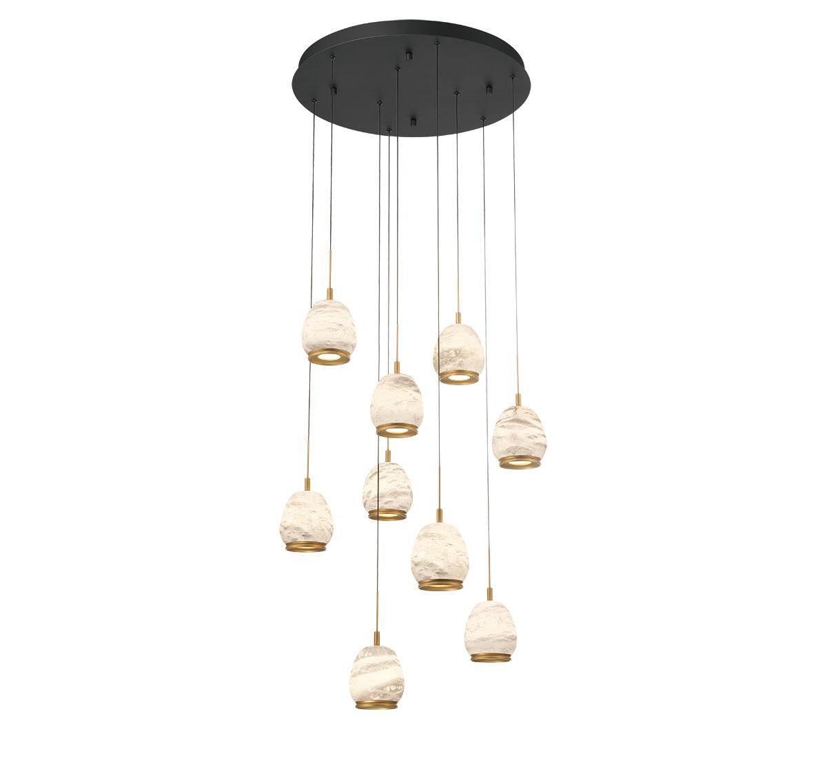 LIB & CO, LUCIDATA 9 LIGHT ROUND LED CHANDELIER, CHANDELIER LIGHT