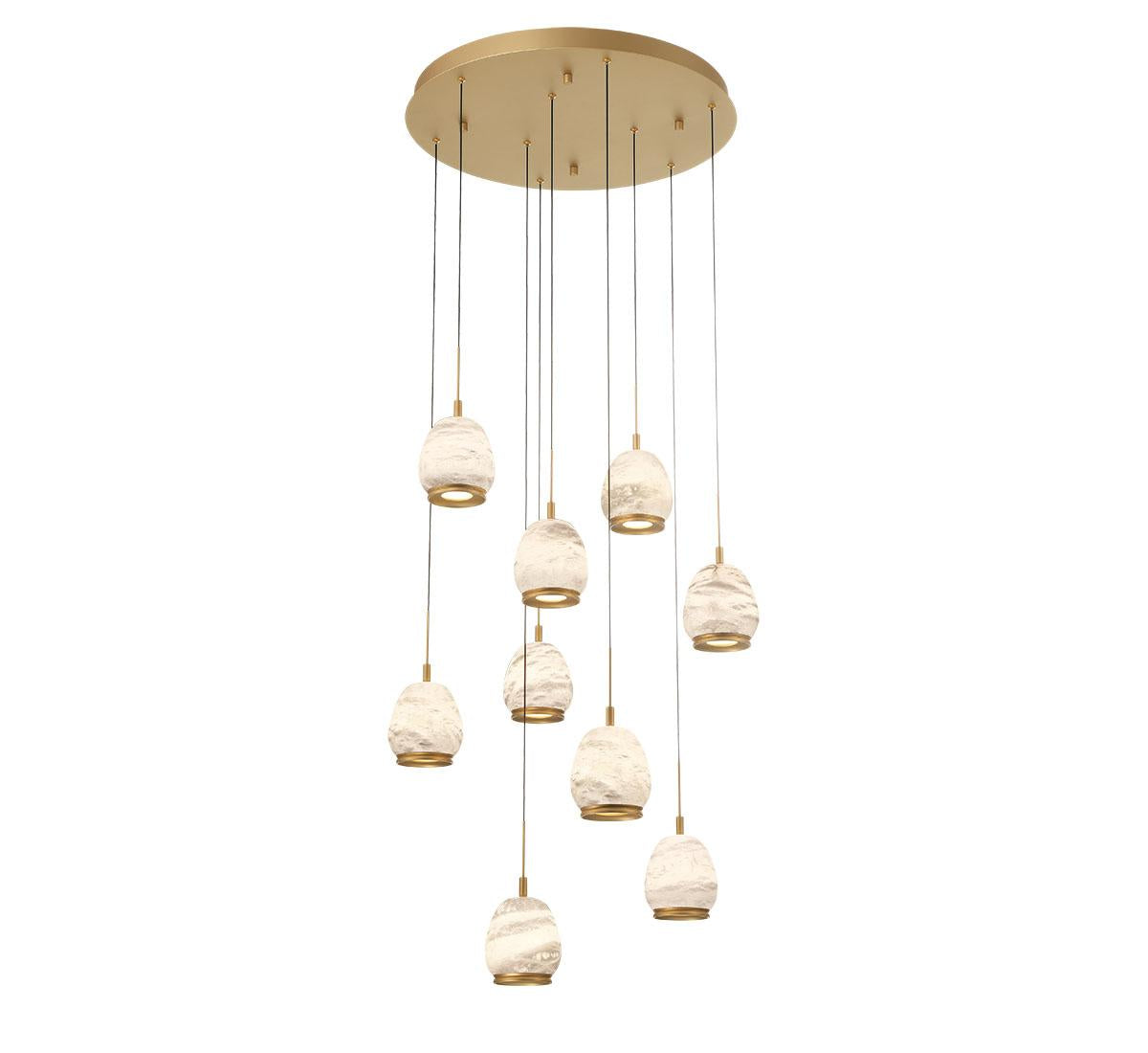 LIB & CO, LUCIDATA 9 LIGHT ROUND LED CHANDELIER, CHANDELIER LIGHT