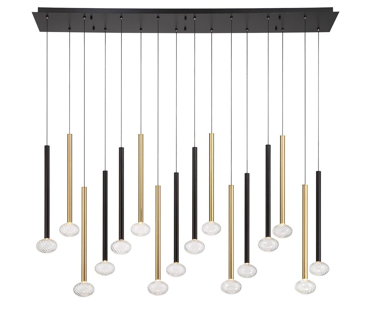 LIB & CO, SOFFIO 16 LIGHT LINEAR LED CHANDELIER, CHANDELIER LIGHT