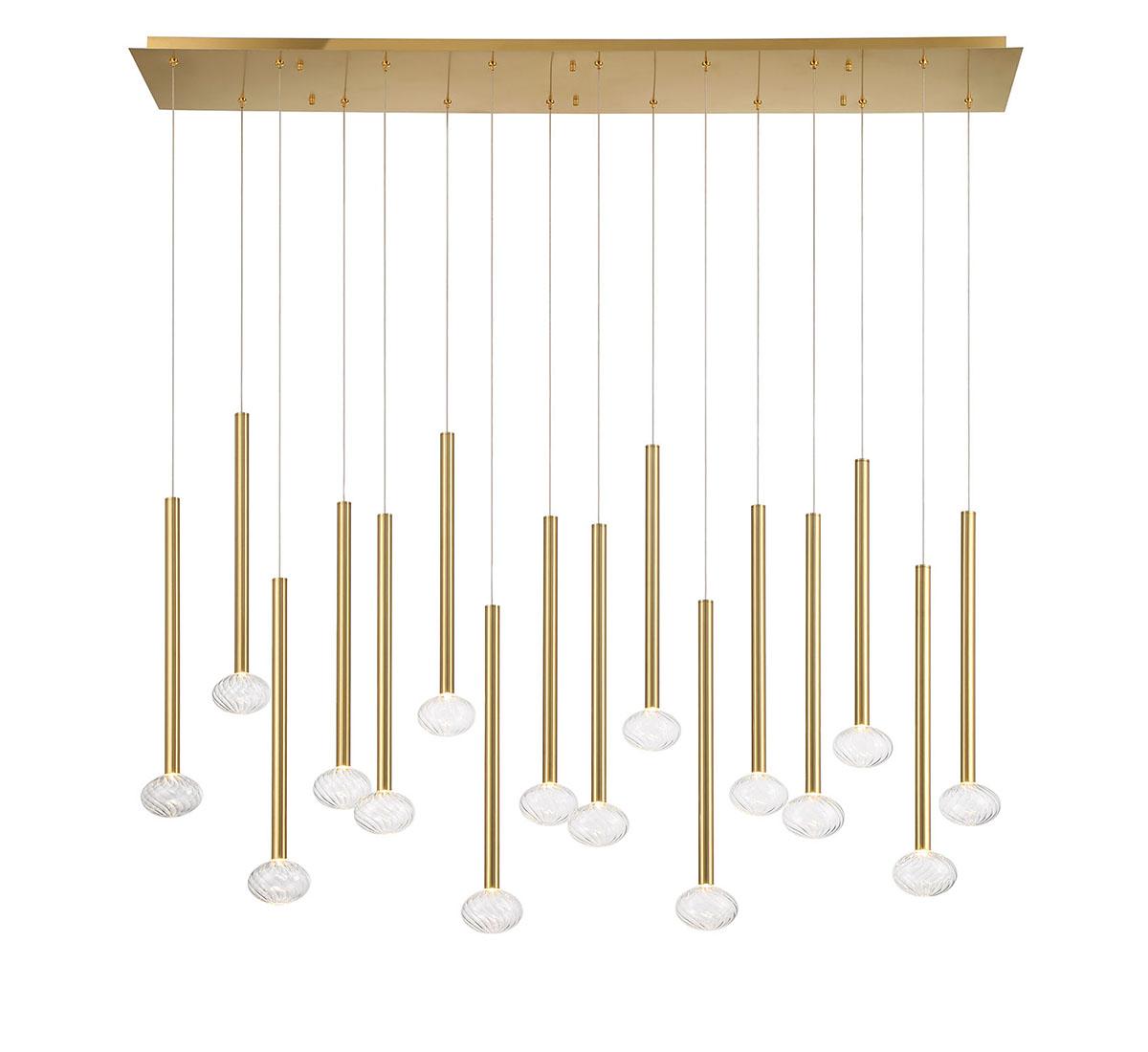 LIB & CO, SOFFIO 16 LIGHT LINEAR LED CHANDELIER, CHANDELIER LIGHT