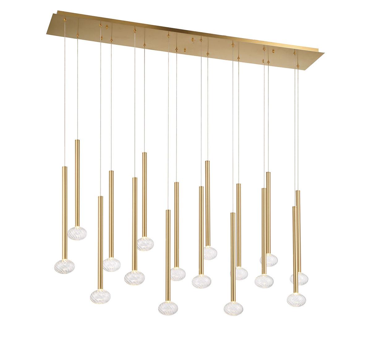 LIB & CO, SOFFIO 16 LIGHT LINEAR LED CHANDELIER, CHANDELIER LIGHT