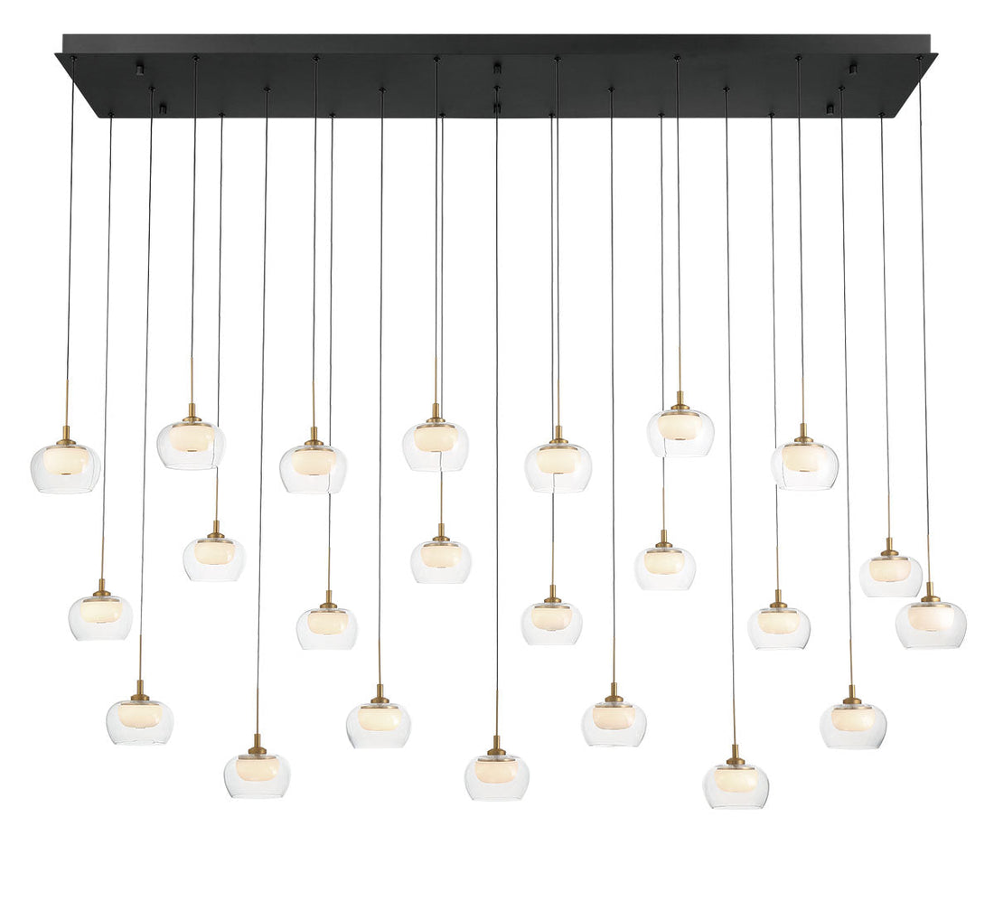 LIB & CO, MANAROLA 23 LIGHT RECTANGULAR LED CHANDELIER, CHANDELIER LIGHT