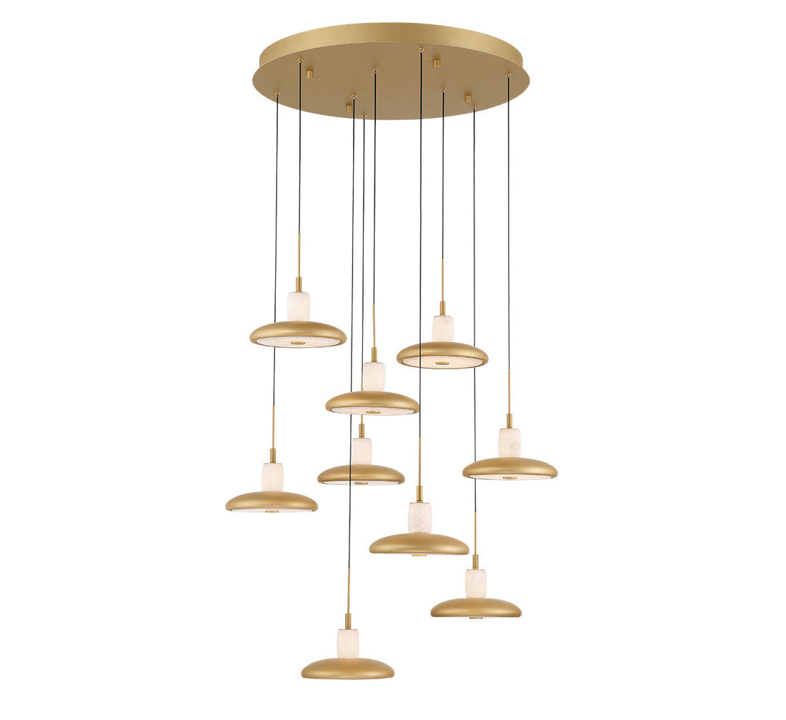 LIB & CO, MANTOVA 9 LIGHT ROUND LED CHANDELIER, CHANDELIER LIGHT
