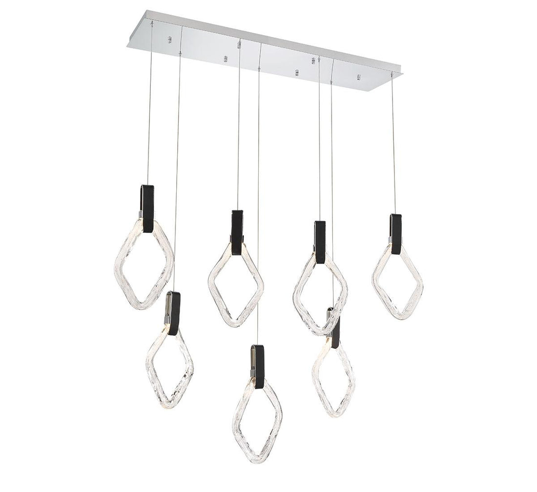 LIB & CO, CATANIA 7 LIGHT RECTANGULAR LED CHANDELIER, CHANDELIER LIGHT