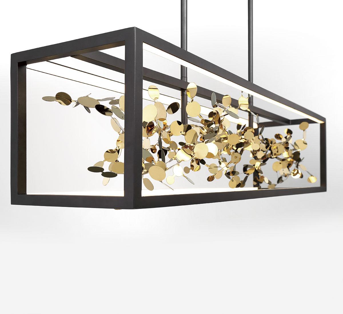 LIB & CO, TERLIZZI MEDIUM LINEAR LED CHANDELIER, CHANDELIER LIGHT