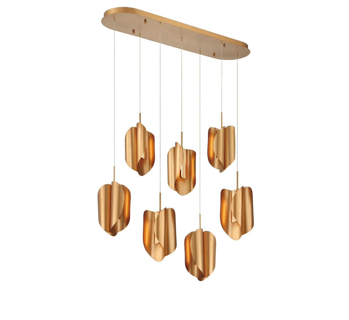 LIB & CO, PORTOFINO 7 LIGHT OVAL LED CHANDELIER, CHANDELIER LIGHT