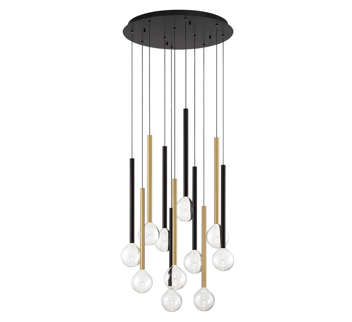 LIB & CO, POSITANO 11 LIGHT ROUND LED CHANDELIER, CHANDELIER LIGHT